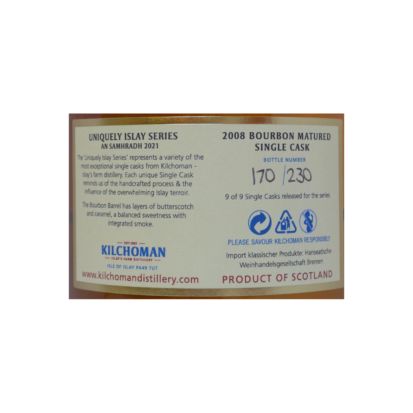 Kilchoman 2008 13 Years Single Malt Whisky 3