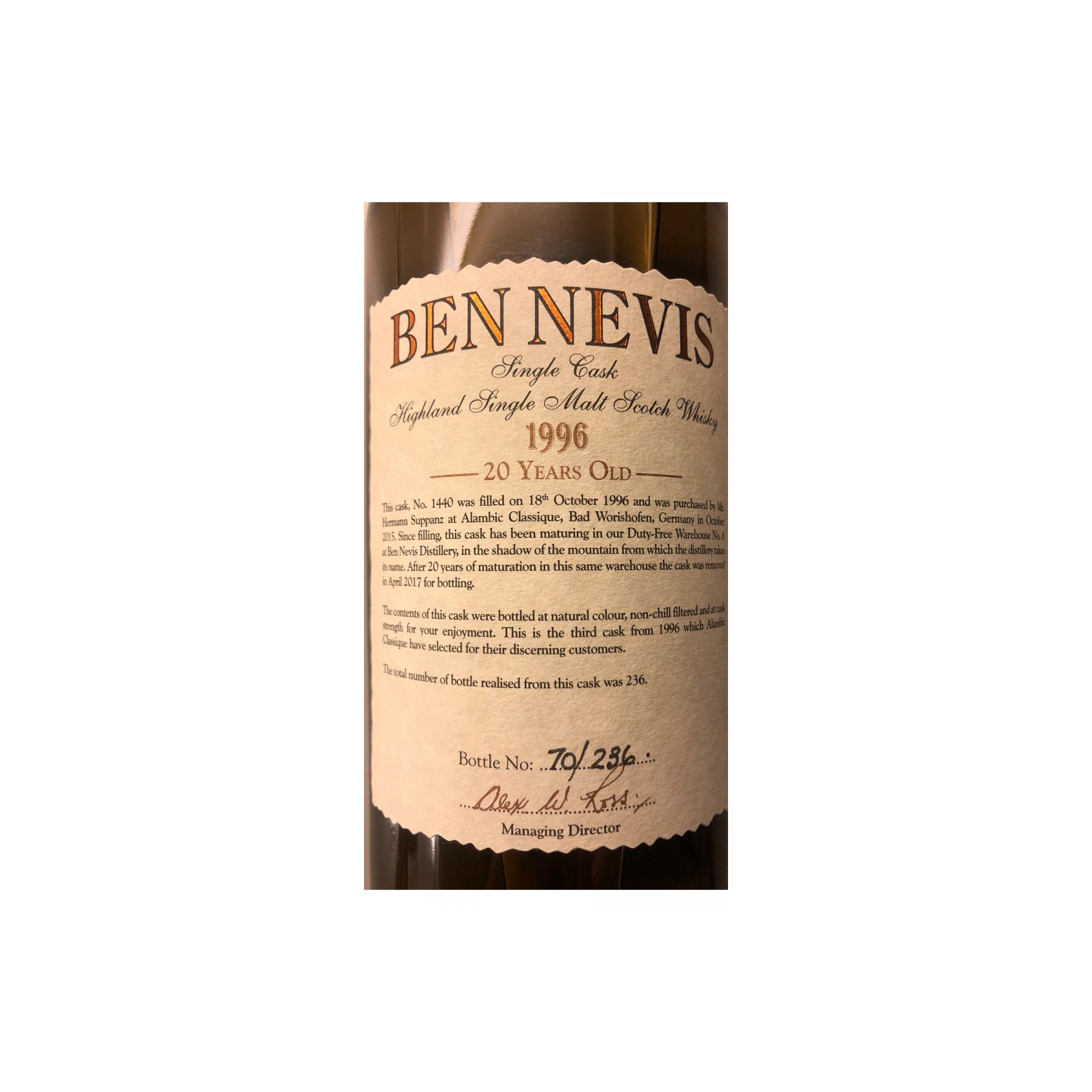 Ben Nevis 1996 20 Years Single Malt Whisky 2