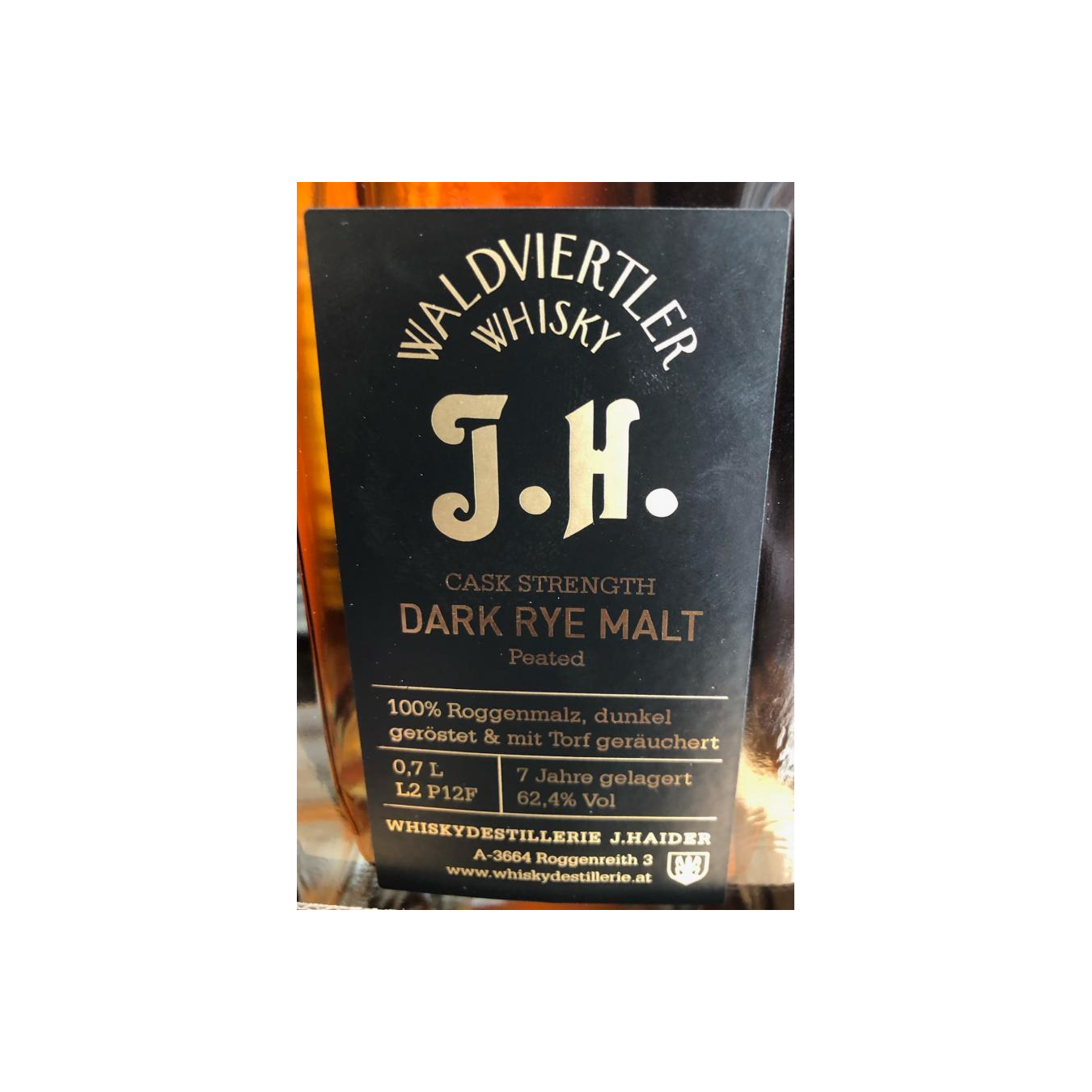Waldviertler Whisky J.H. Dark Rye Malt 2
