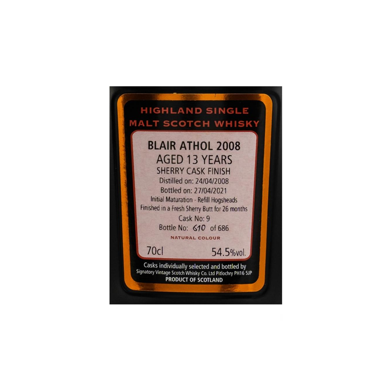 Blair Athol Cask Strength Collection 2008 13 Years Single Malt Whisky 3