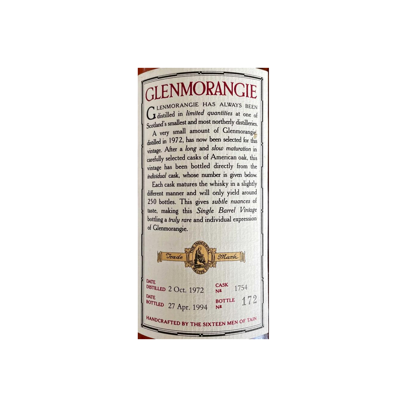 Glenmorangie 1972 Single Malt Whisky 3