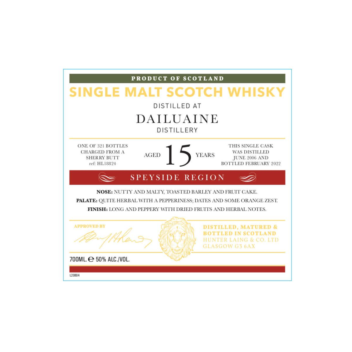 Dailuaine Old Malt Cask 2006 15 Years Single Malt Whisky 2