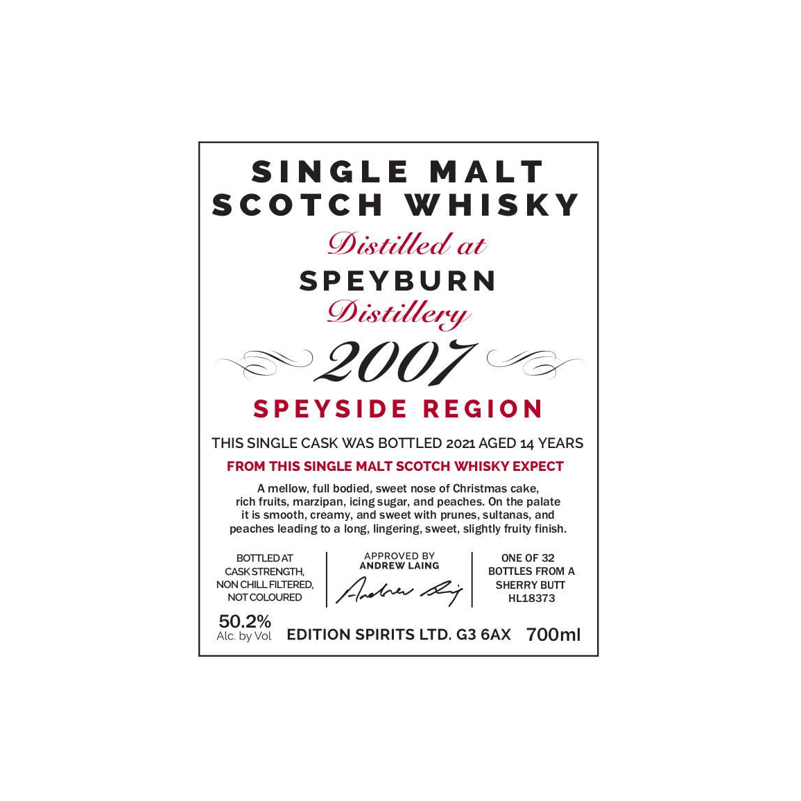 Speyburn The First Editions 2007 14 Years Single Malt Whisky 3