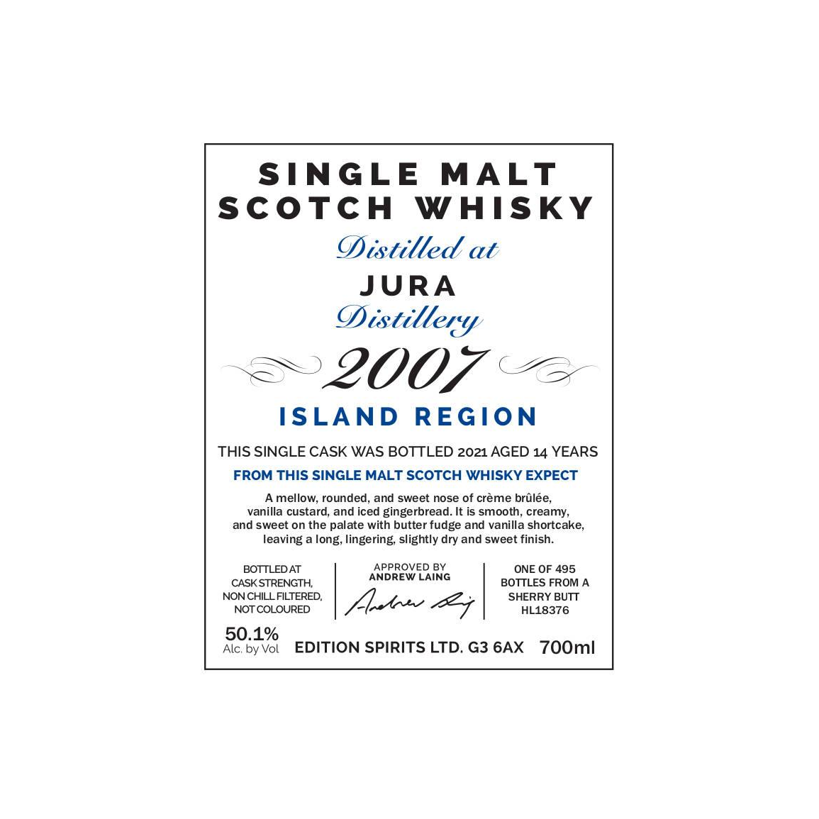 Jura The First Editions 2007 14 Years Single Malt Whisky 3