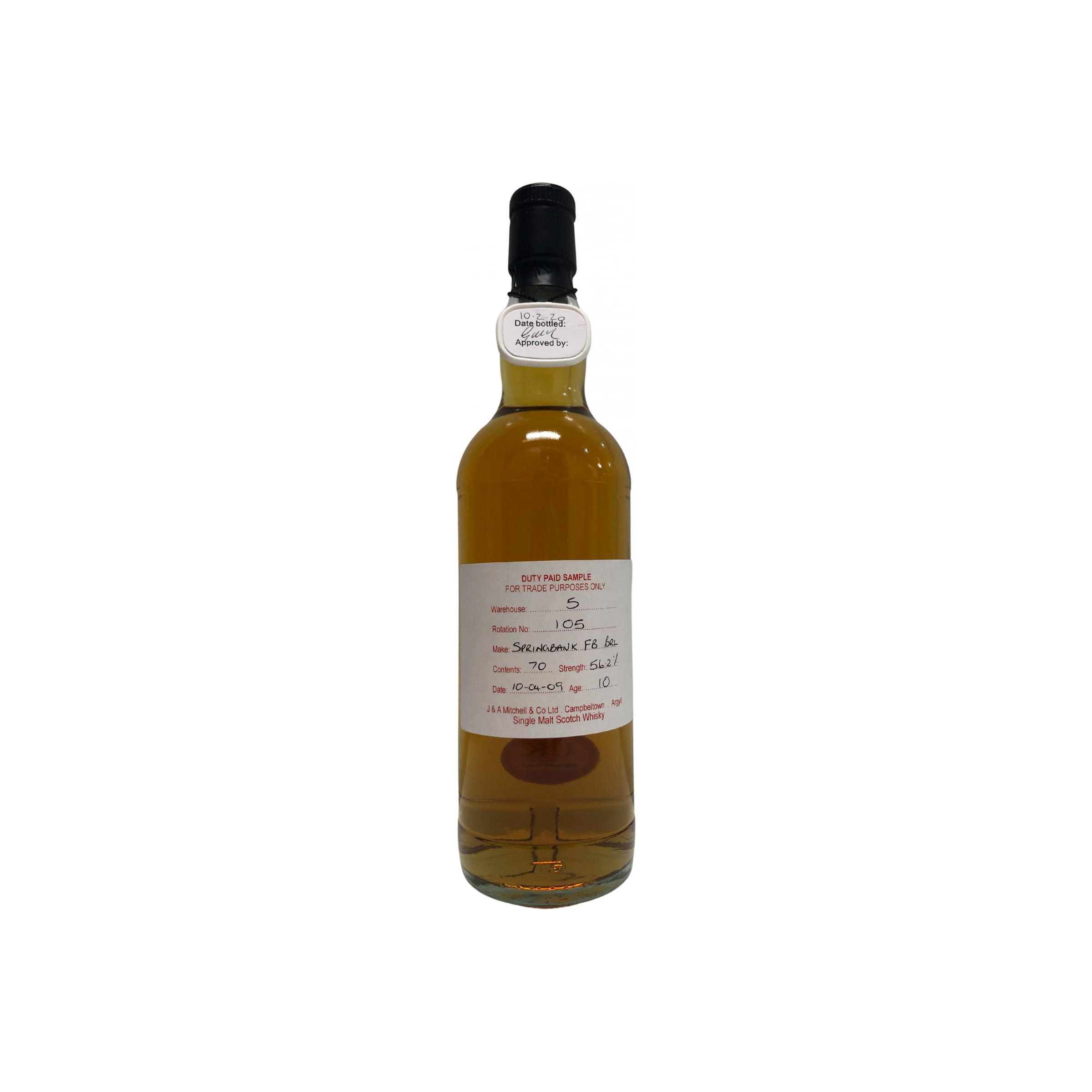 Springbank Duty Paid Sample - For Trade Purposes Only 2009 10 Years Single Malt Whisky