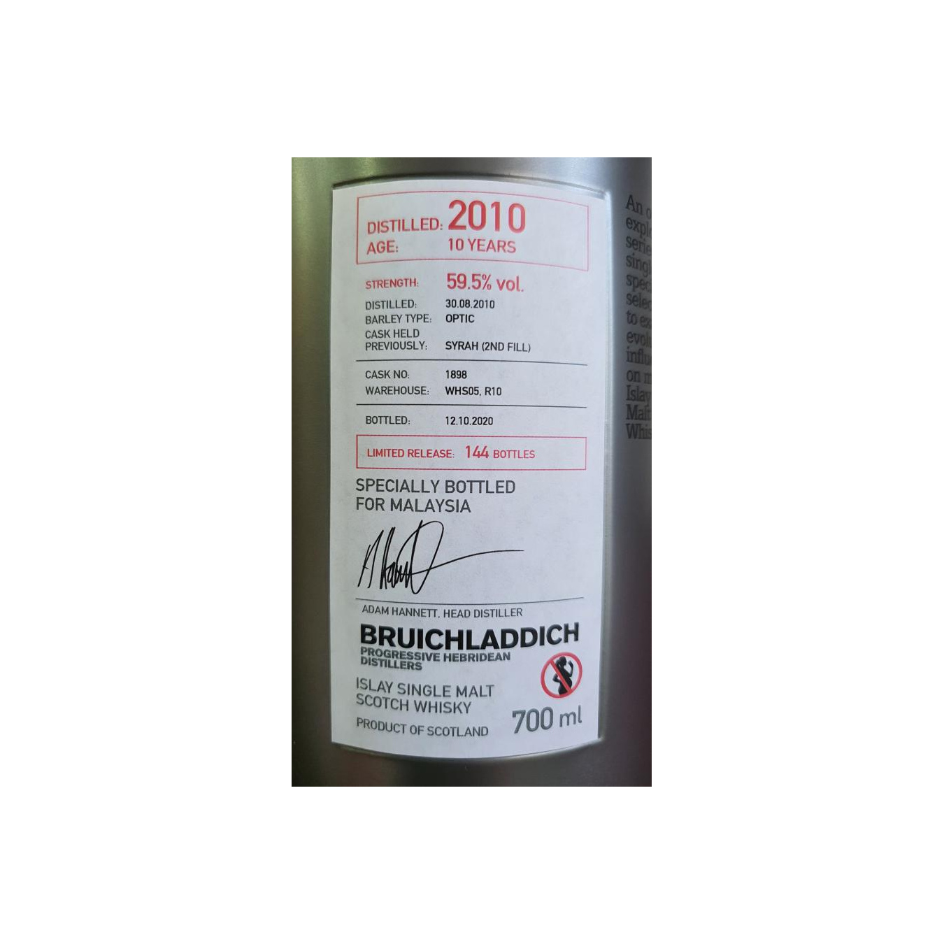 Bruichladdich 2010 10 Years Single Malt Whisky 2