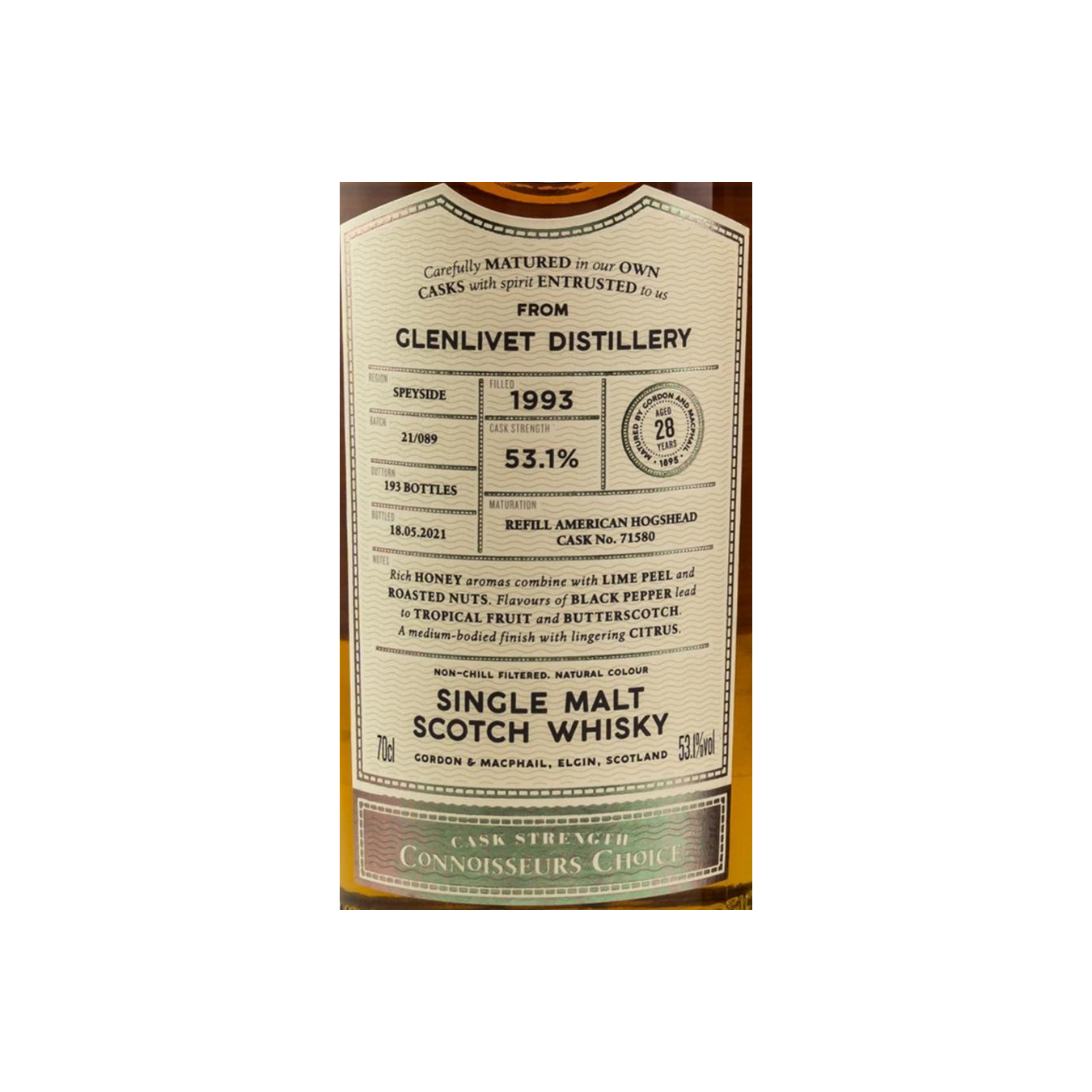 The Glenlivet Connoisseurs Choice - Cask Strength 1993 28 Years Single Malt Whisky 3