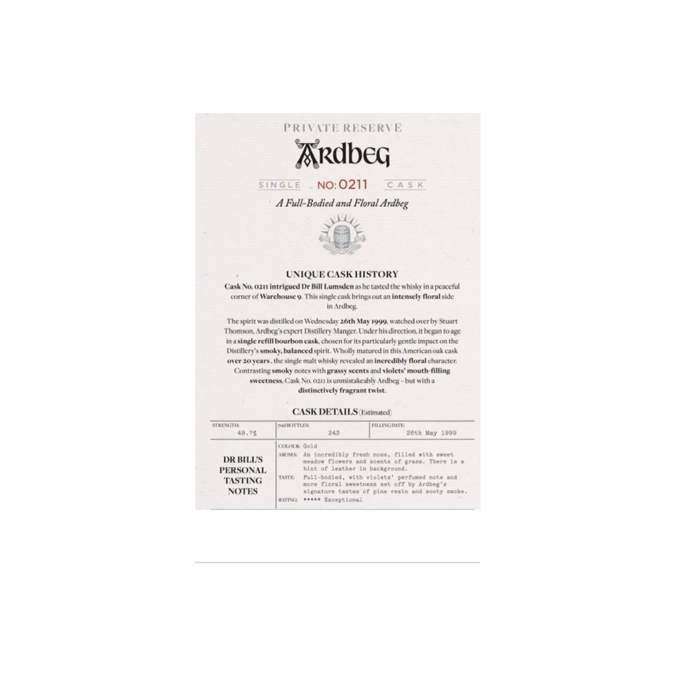 Ardbeg Private Bottling 1999 Single Malt Whisky 2