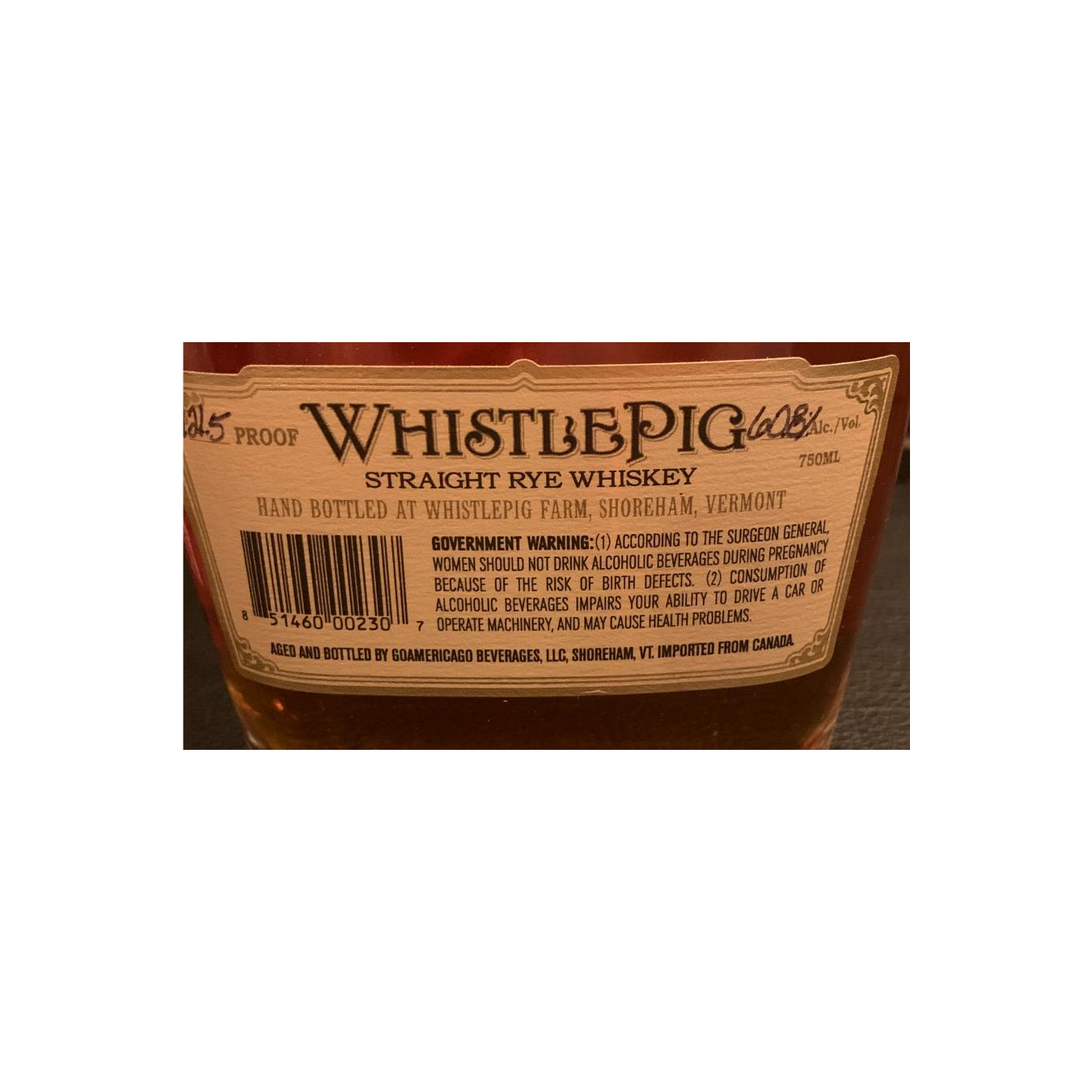 WhistlePig 10 Years Rye Whisky 2