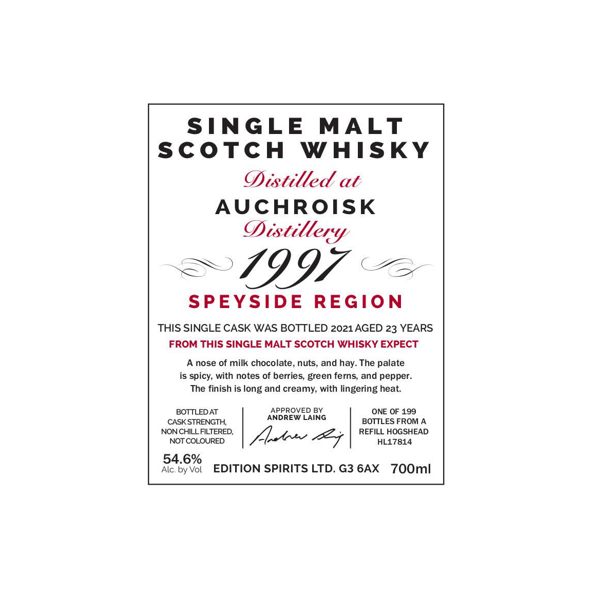 Auchroisk The First Editions 1997 23 Years Single Malt Whisky 3