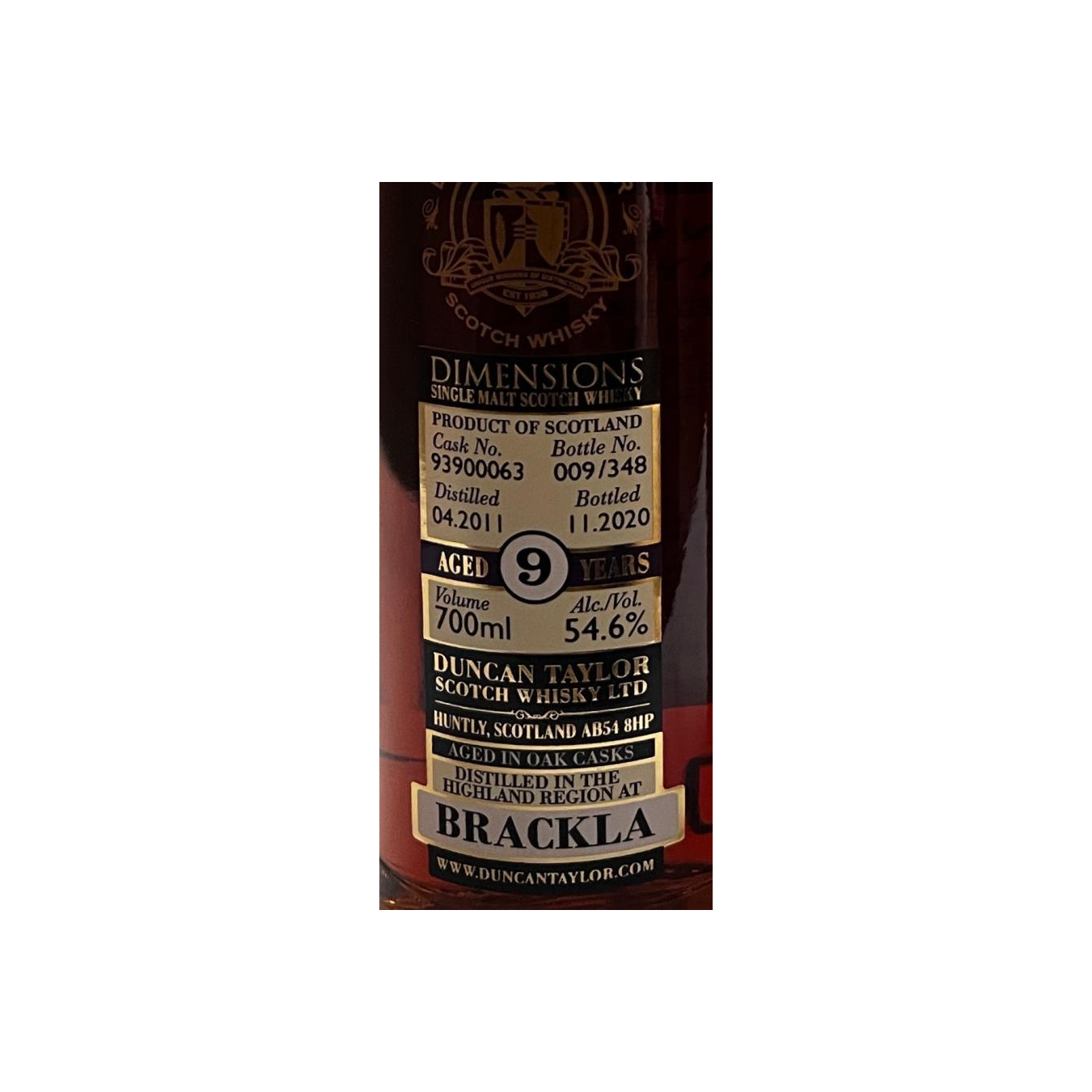Royal Brackla Dimensions 2011 9 Years Single Malt Whisky 2