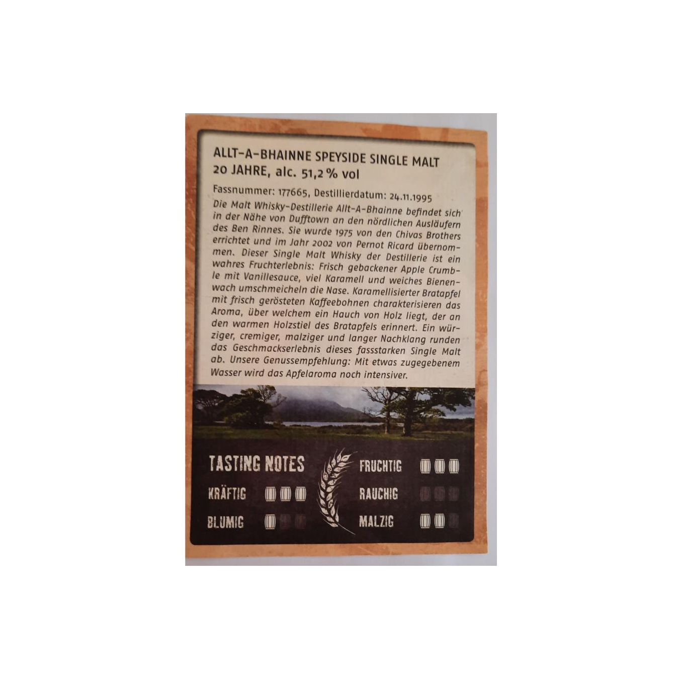 Allt-A-Bhainne 1995 20 Years Single Malt Whisky