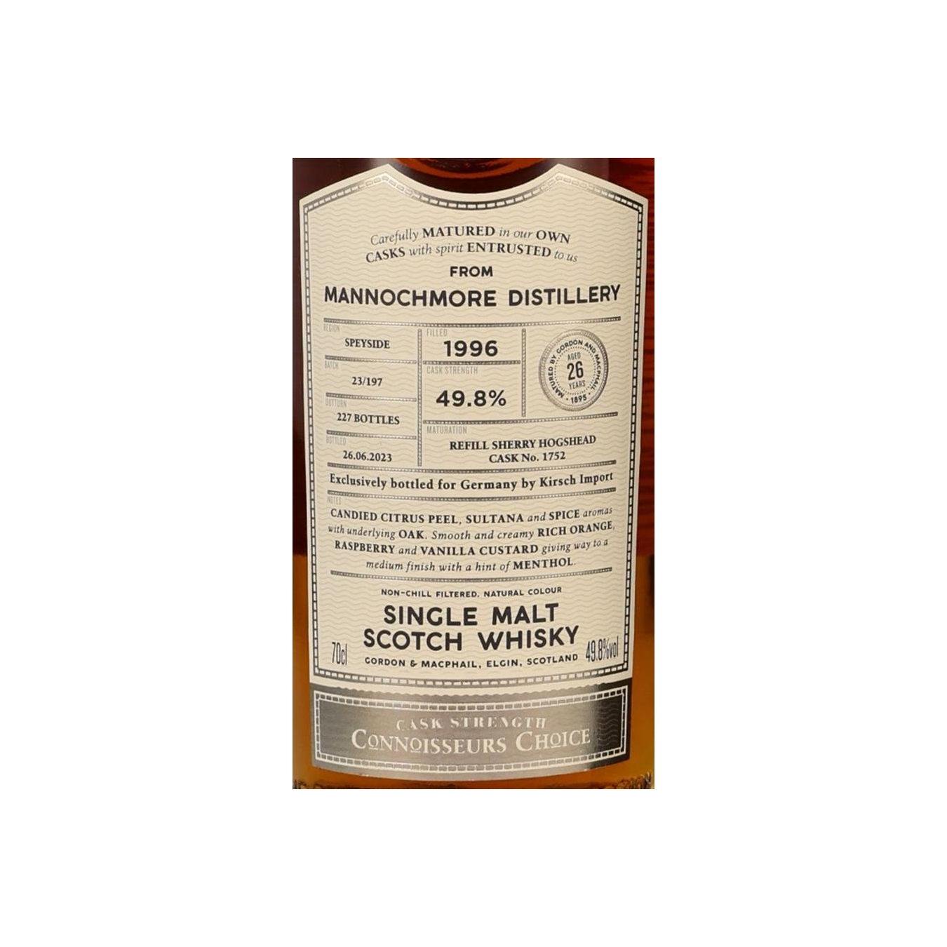 Mannochmore Connoisseurs Choice - Cask Strength 1996 26 Years Single Malt Whisky 3