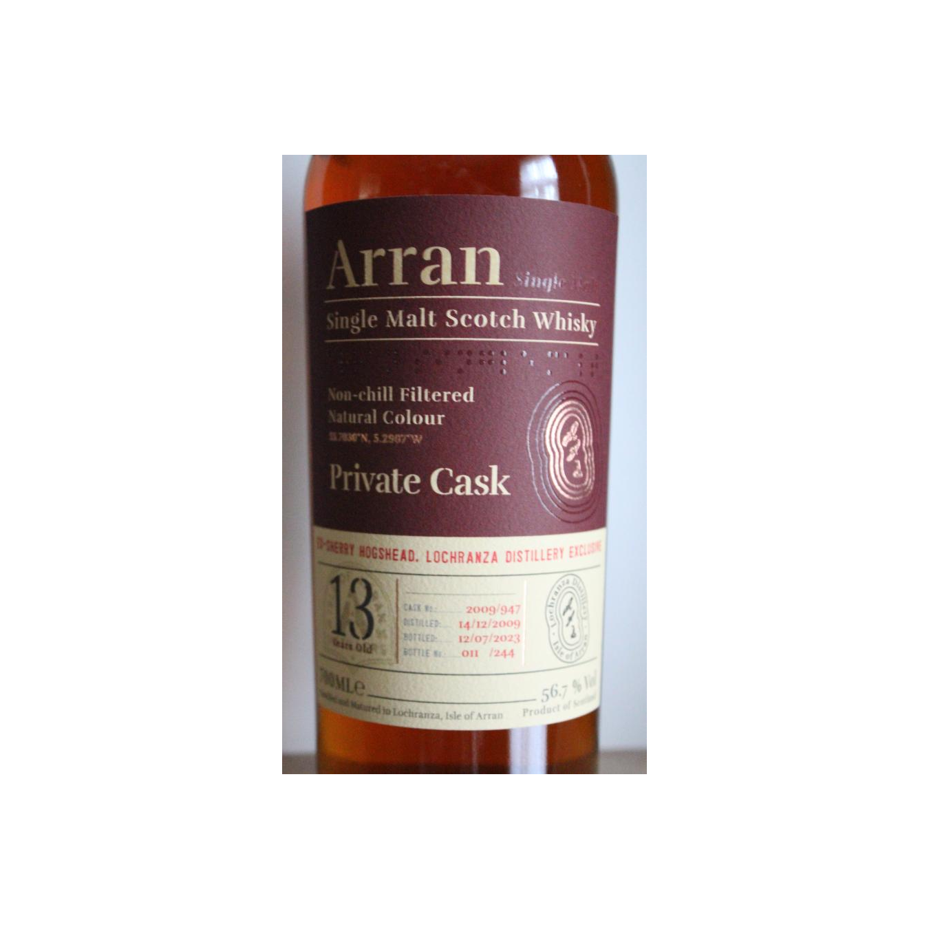 Arran Private Cask 2009 13 Years Single Malt Whisky 2