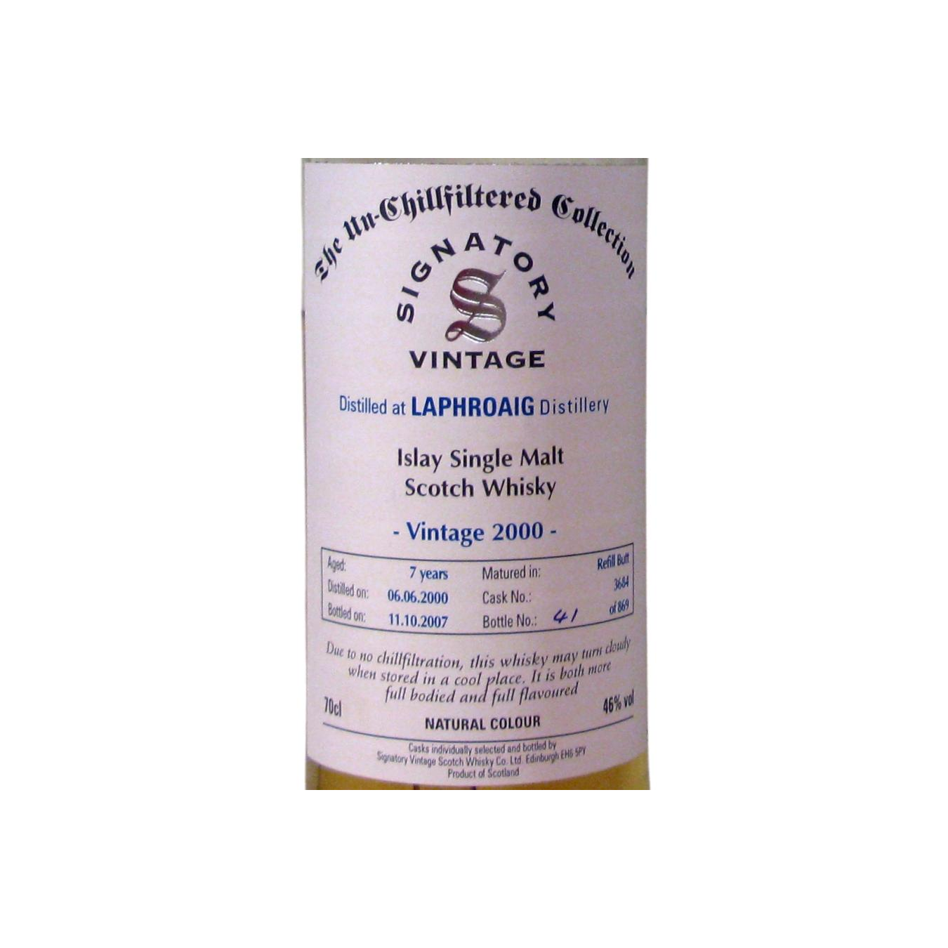 Laphroaig The Un-Chillfiltered Collection 2000 7 Years Single Malt Whisky