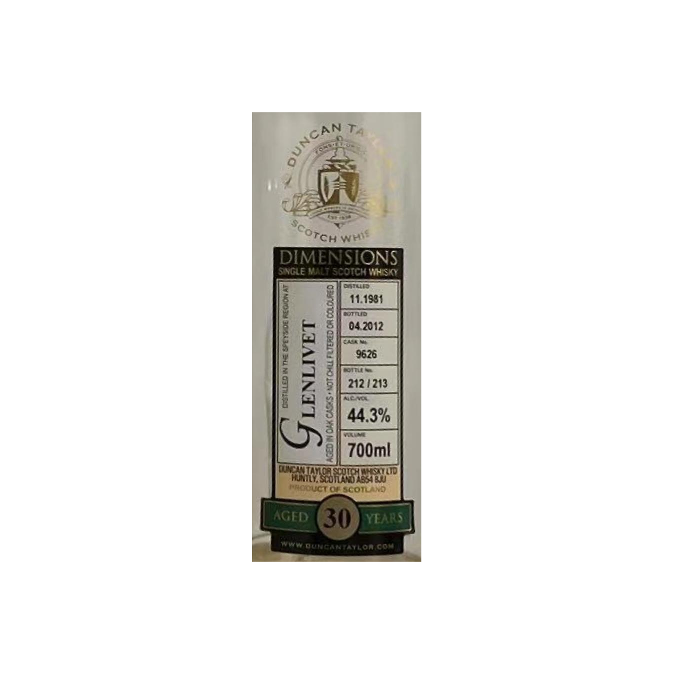 The Glenlivet Dimensions 1981 30 Years Single Malt Whisky