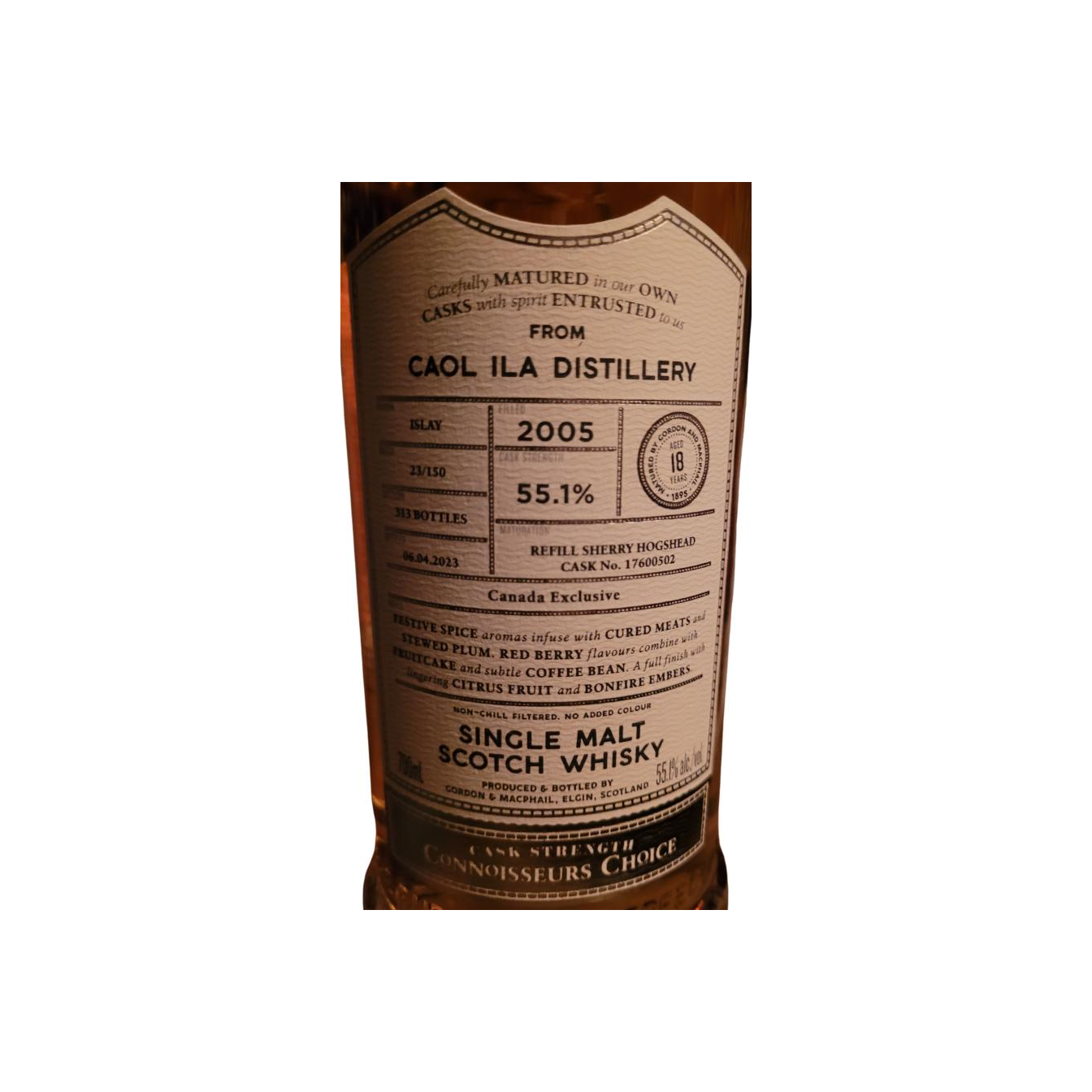Caol Ila Connoisseurs Choice 2005 18 Years Single Malt Whisky