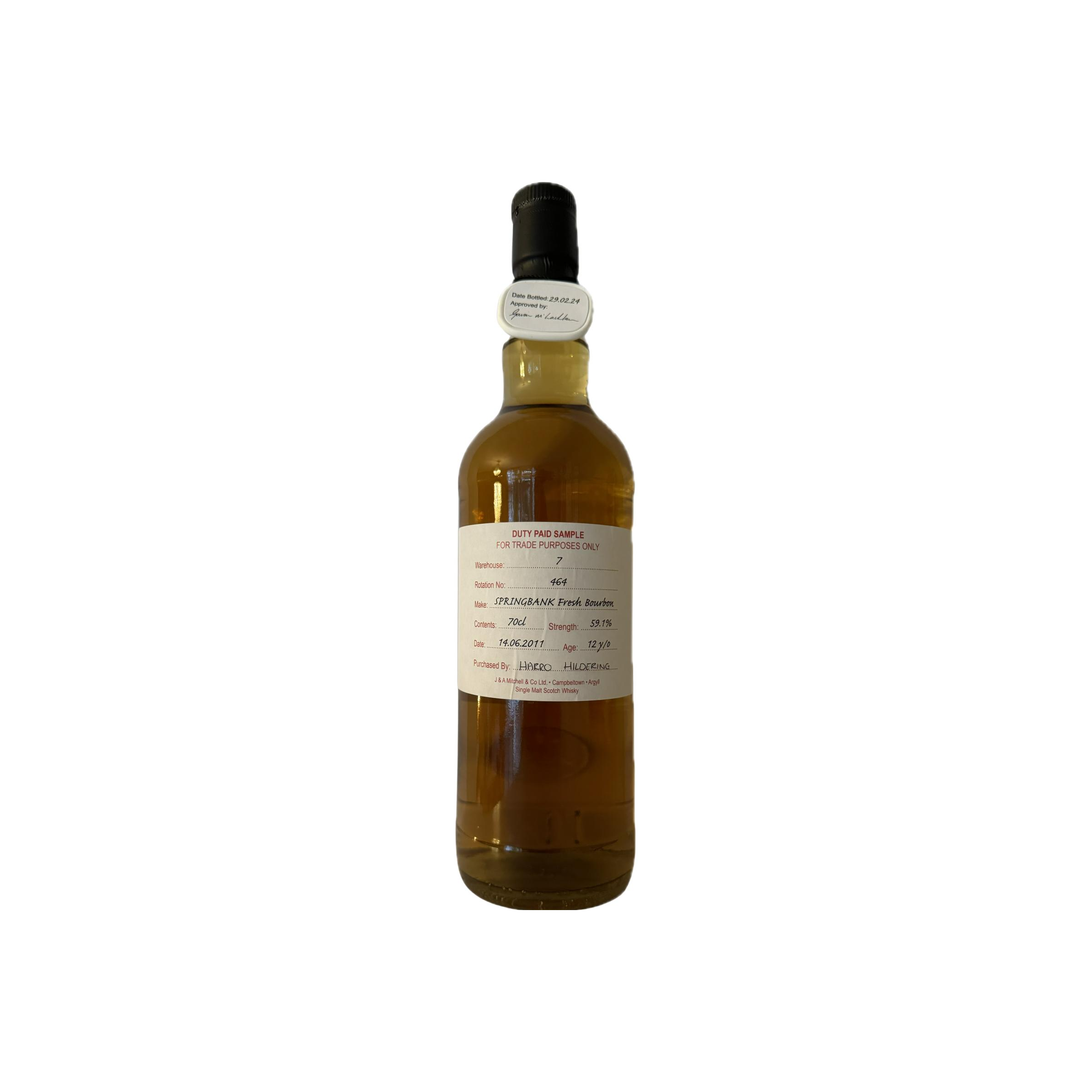 Springbank Duty Paid Sample - For Trade Purposes Only 2011 12 Years Single Malt Whisky