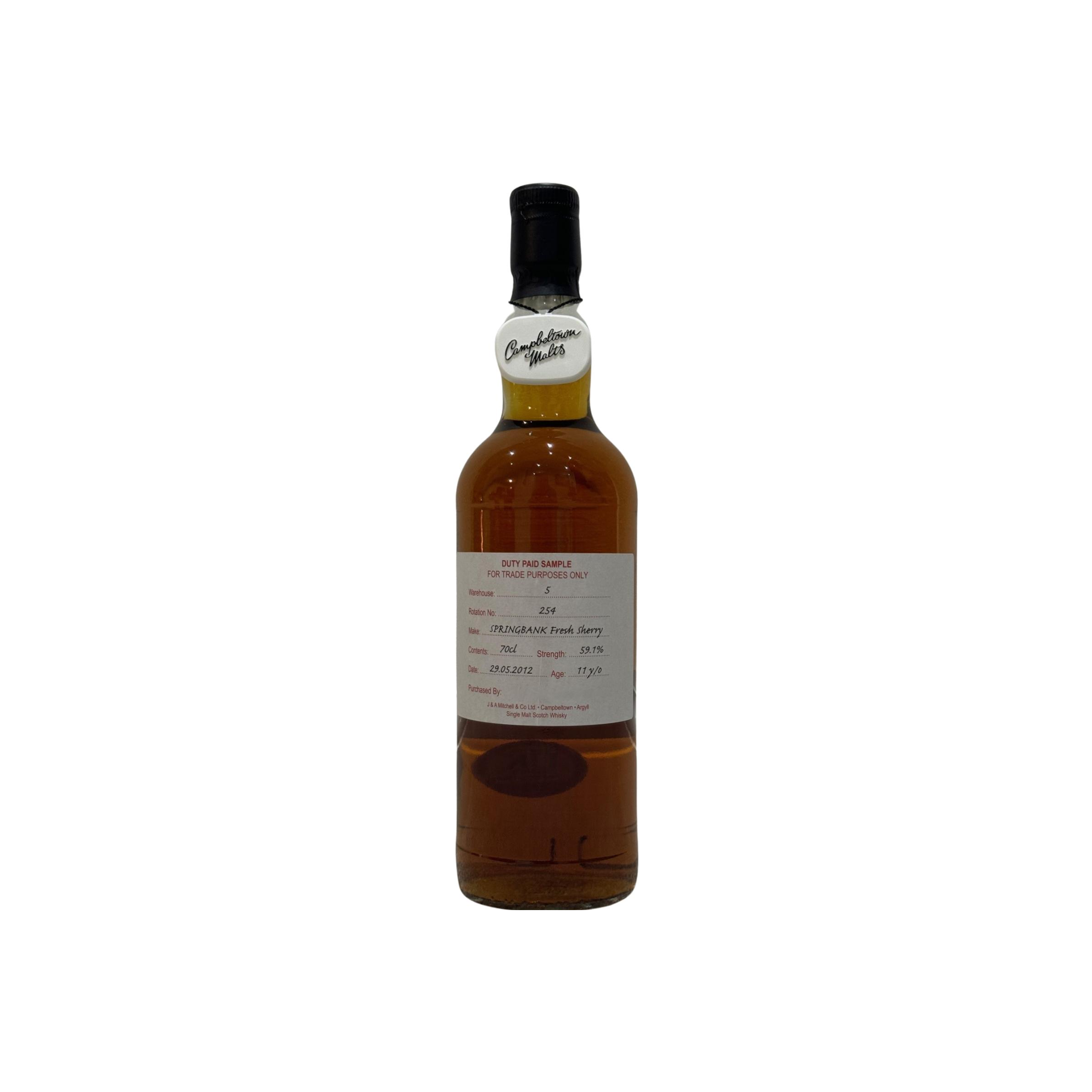 Springbank Duty Paid Sample - For Trade Purposes Only 2012 11 Years Single Malt Whisky