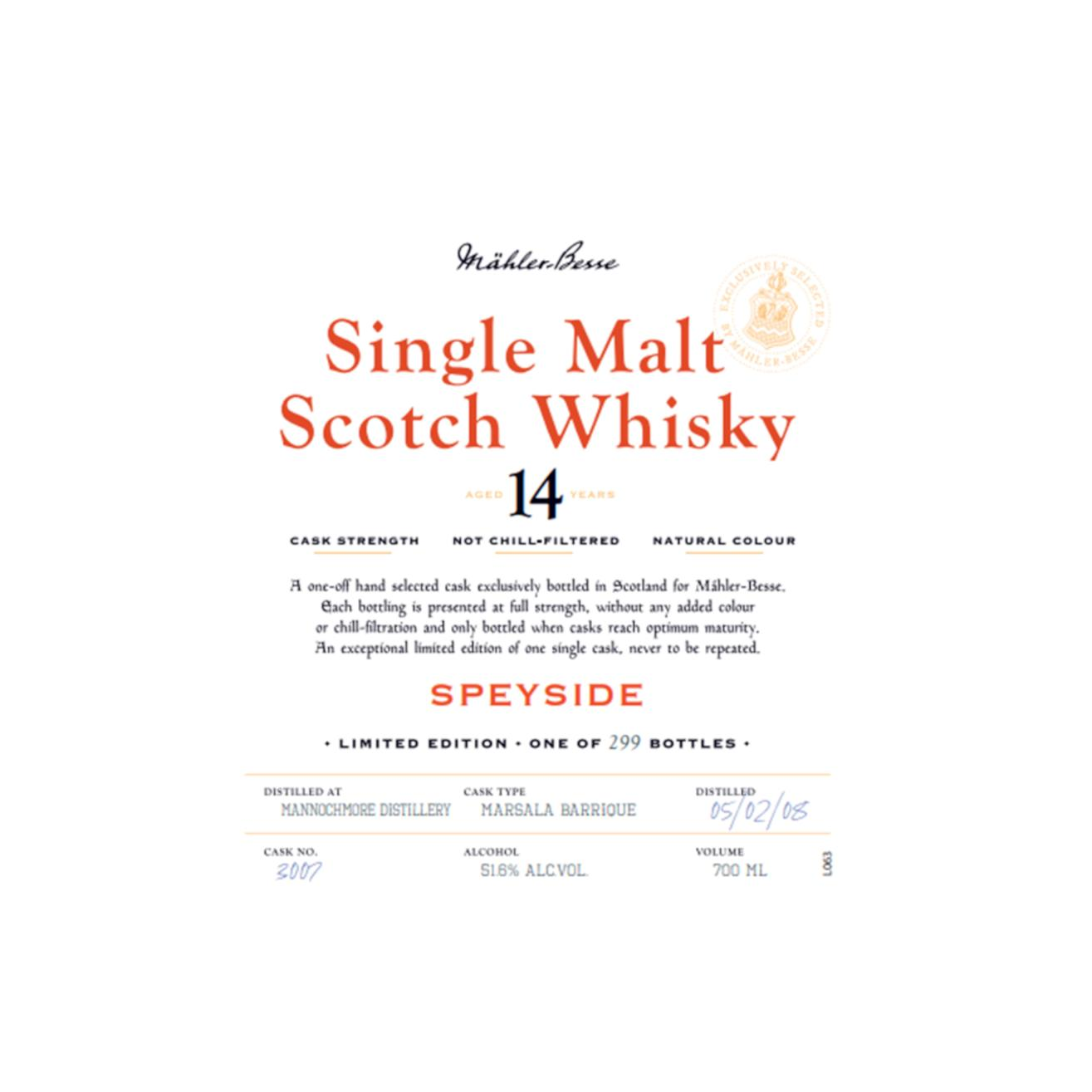 Mannochmore 2008 14 Years Single Malt Whisky