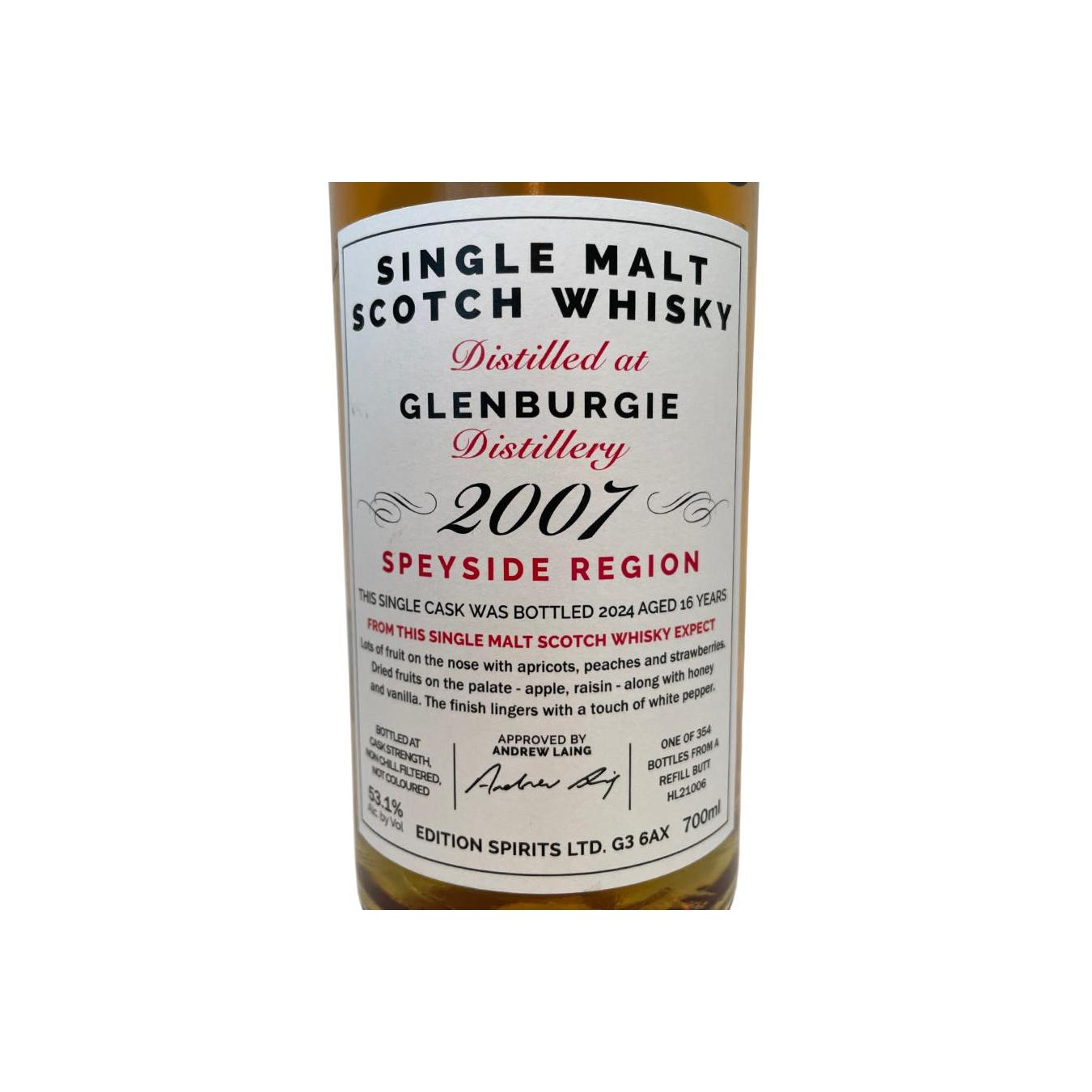 Glenburgie The First Editions 2007 16 Years Single Malt Whisky 2