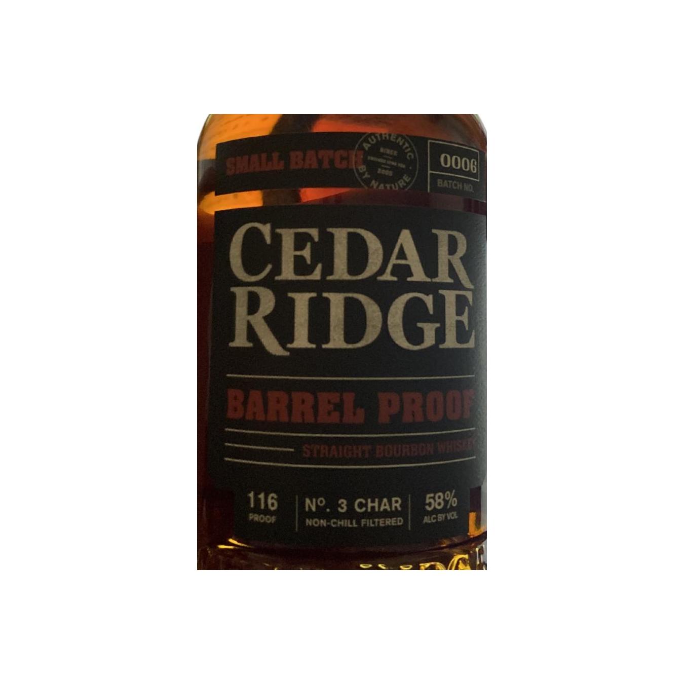 Cedar Ridge Small Batch Bourbon Whisky
