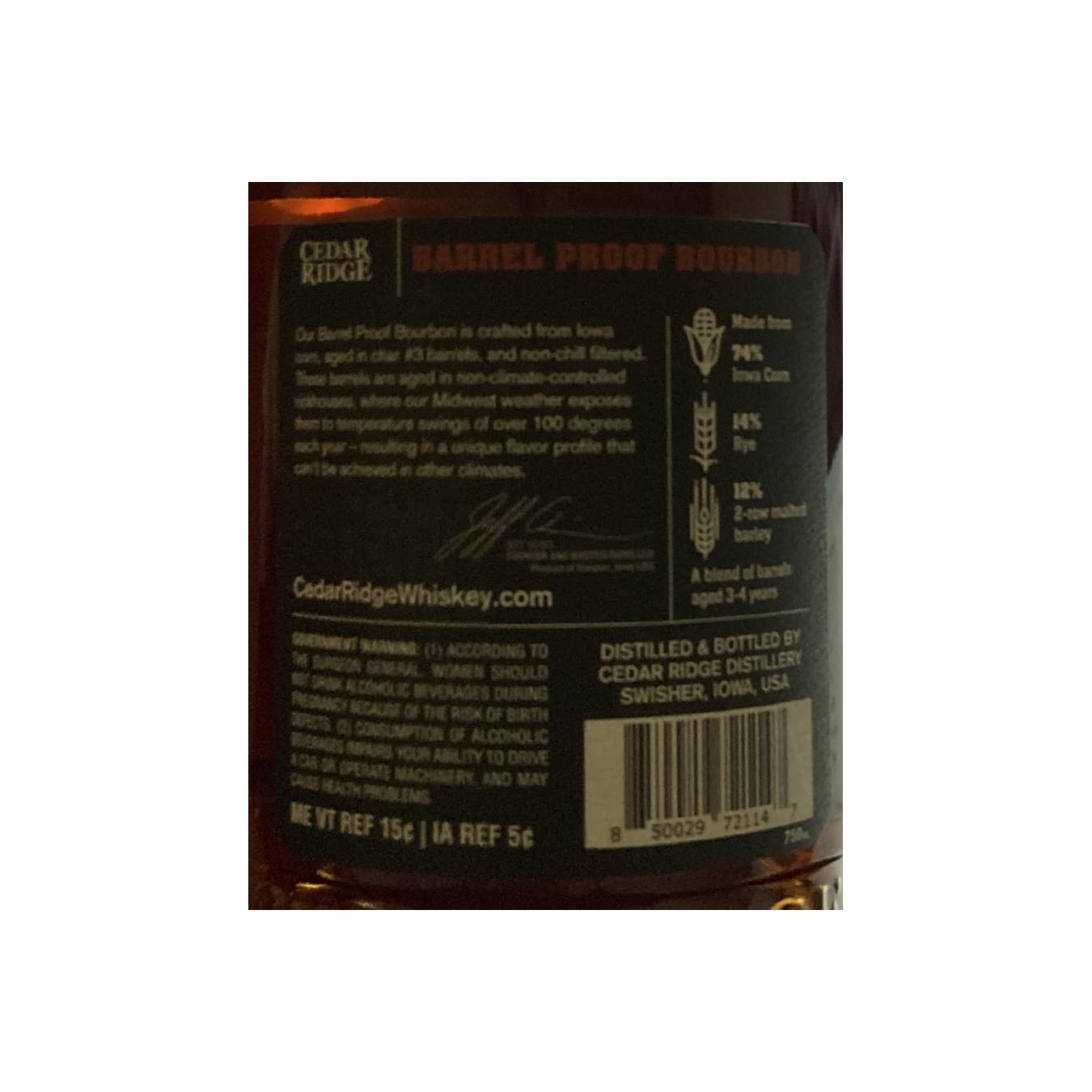 Cedar Ridge Small Batch Bourbon Whisky 2