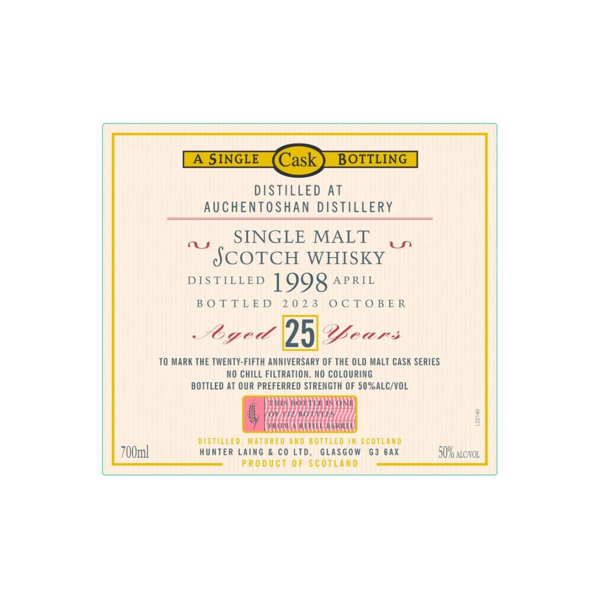 Auchentoshan 1998 25 Years Single Malt Whisky