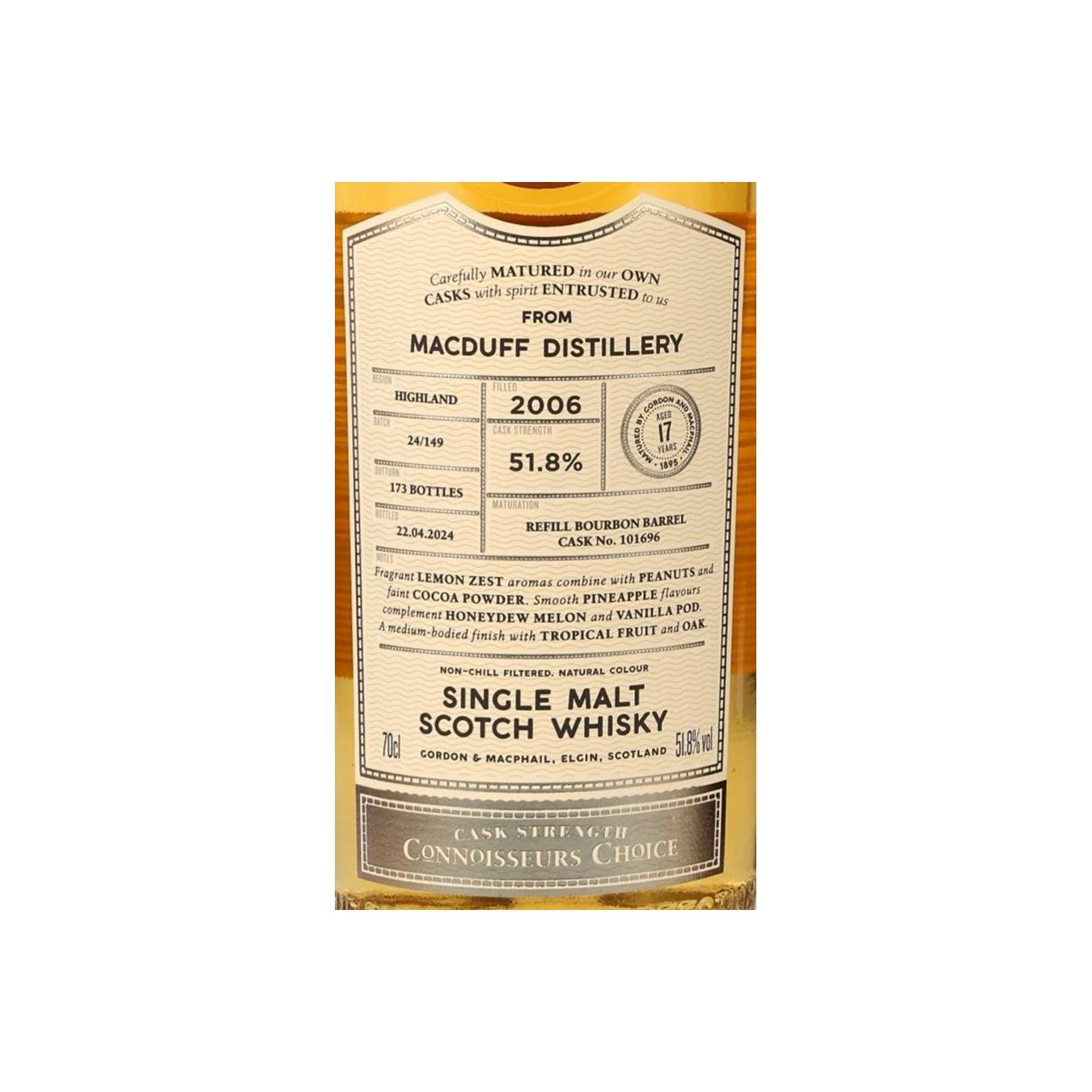 Macduff Connoisseurs Choice - Cask Strength 2006 17 Years Single Malt Whisky 3
