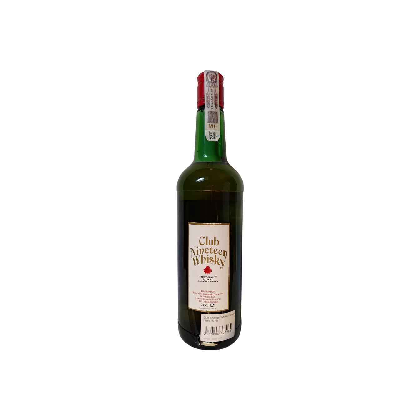Club Nineteen Whisky Finest Quality Blended Canadian Whisky 2