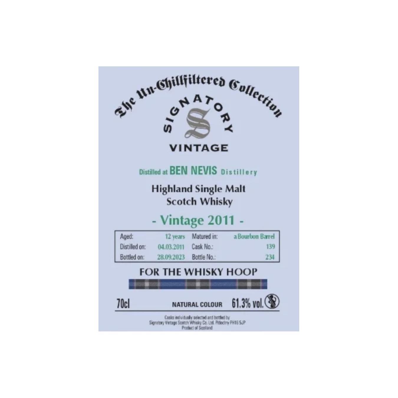Ben Nevis 2011 12 Years Single Malt Whisky