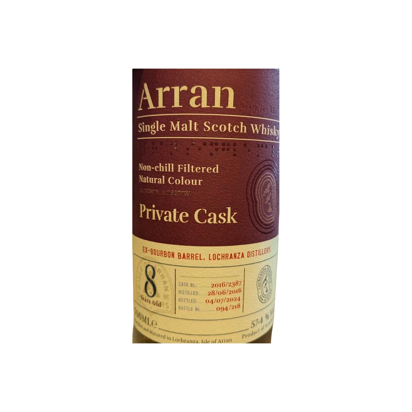 Arran Private Cask 2016 8 Years Single Malt Whisky 2