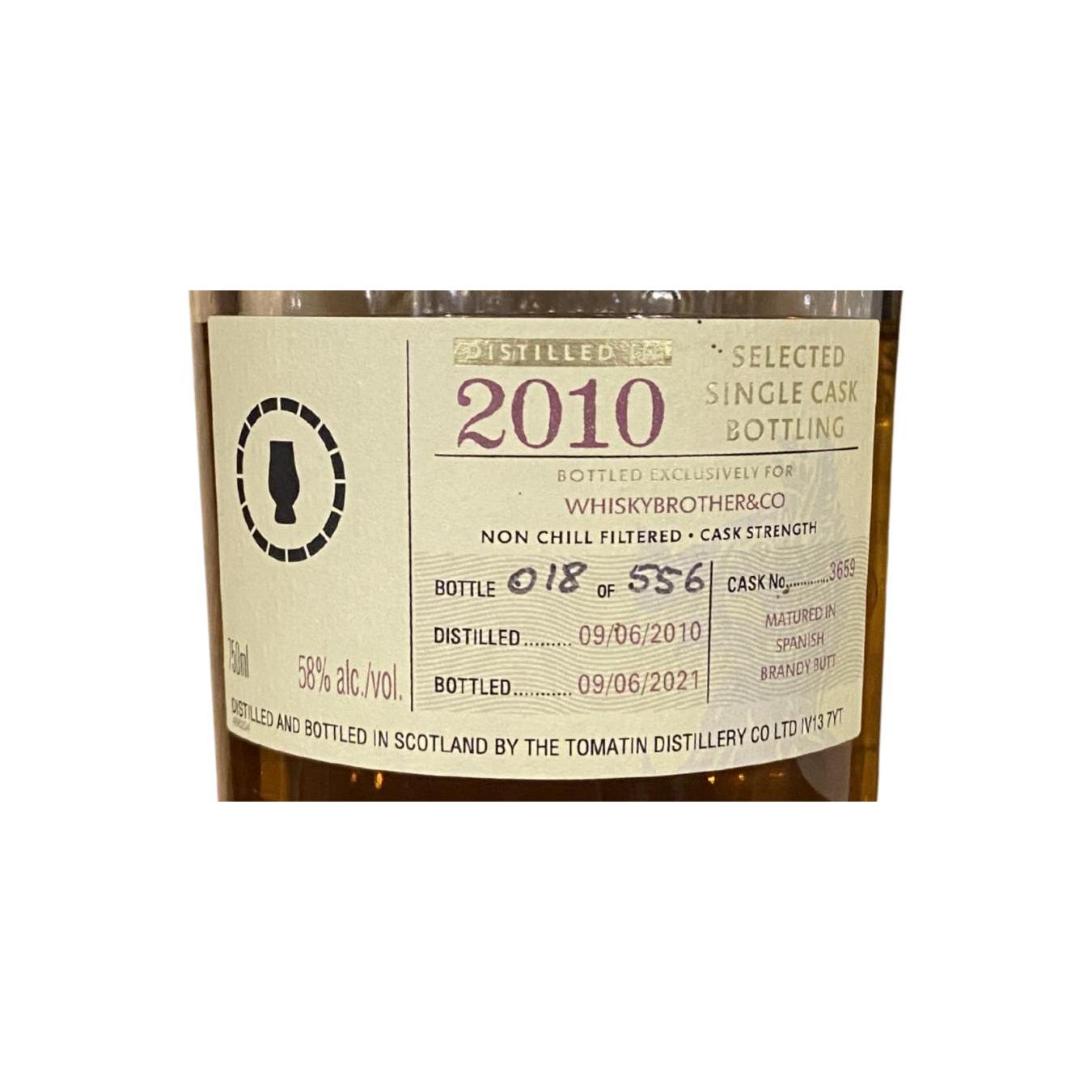 Tomatin Single Cask 2010 11 Years Single Malt Whisky