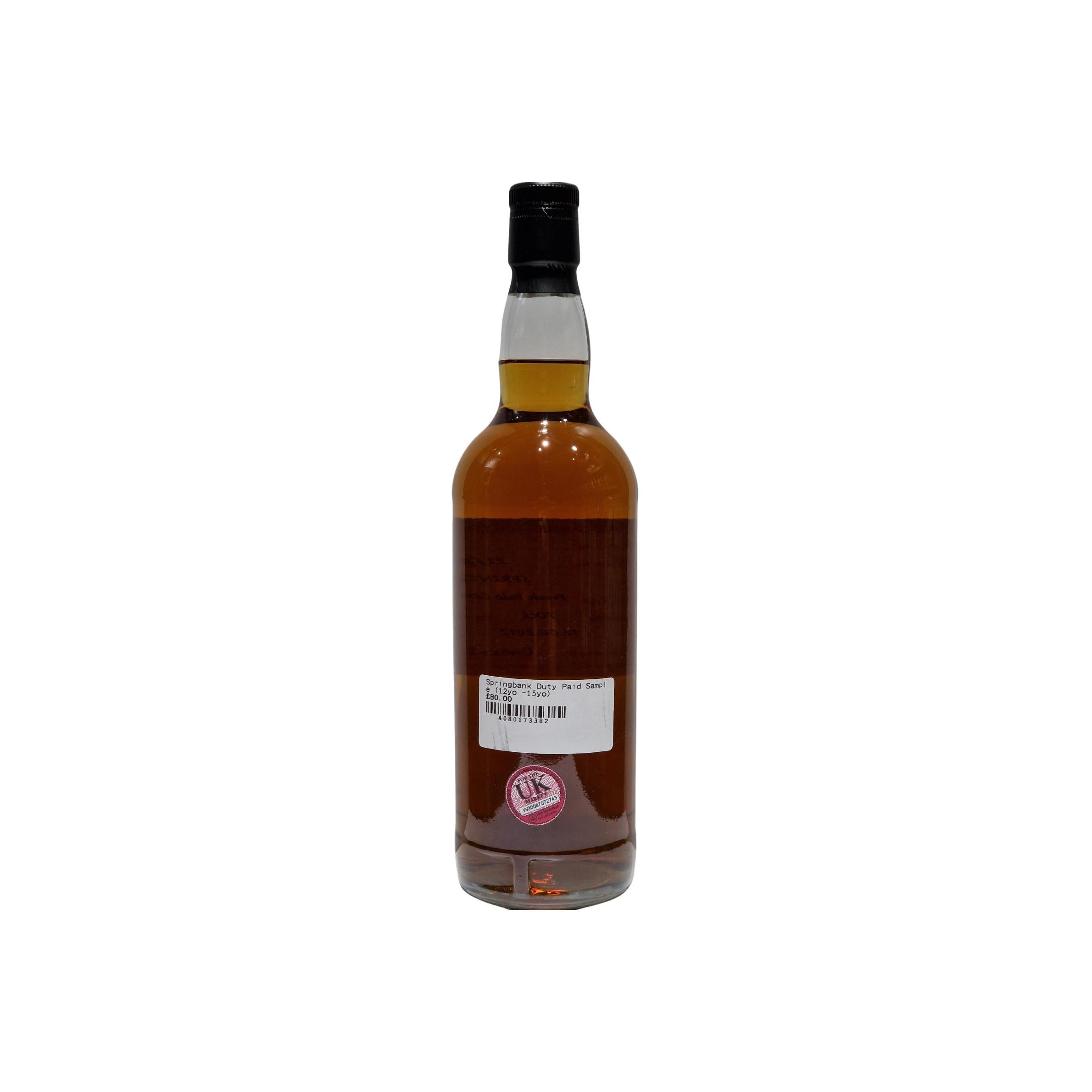 Springbank Duty Paid Sample - For Trade Purposes Only 2012 12 Years Single Malt Whisky 2