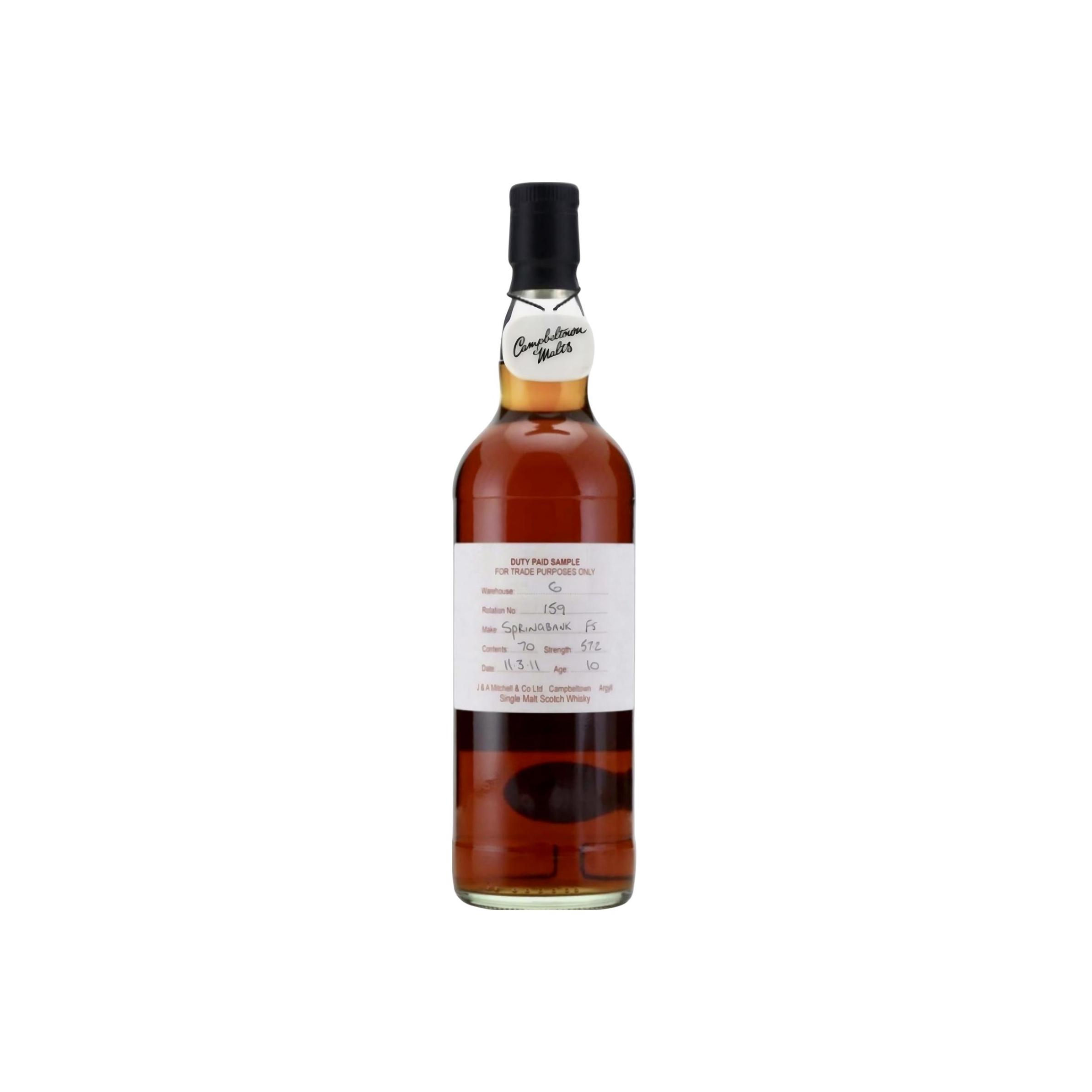Springbank Duty Paid Sample - For Trade Purposes Only 2011 10 Years Single Malt Whisky
