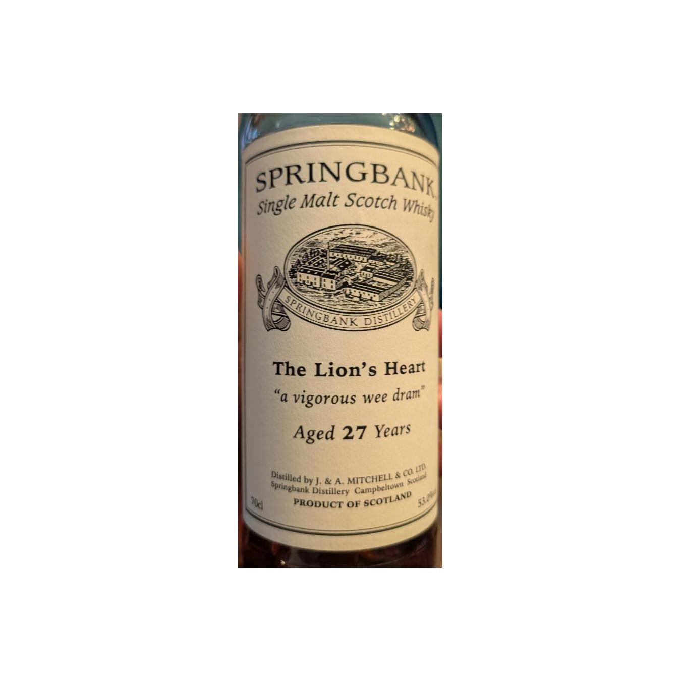 Springbank Private Bottling 1994 27 Years Single Malt Whisky