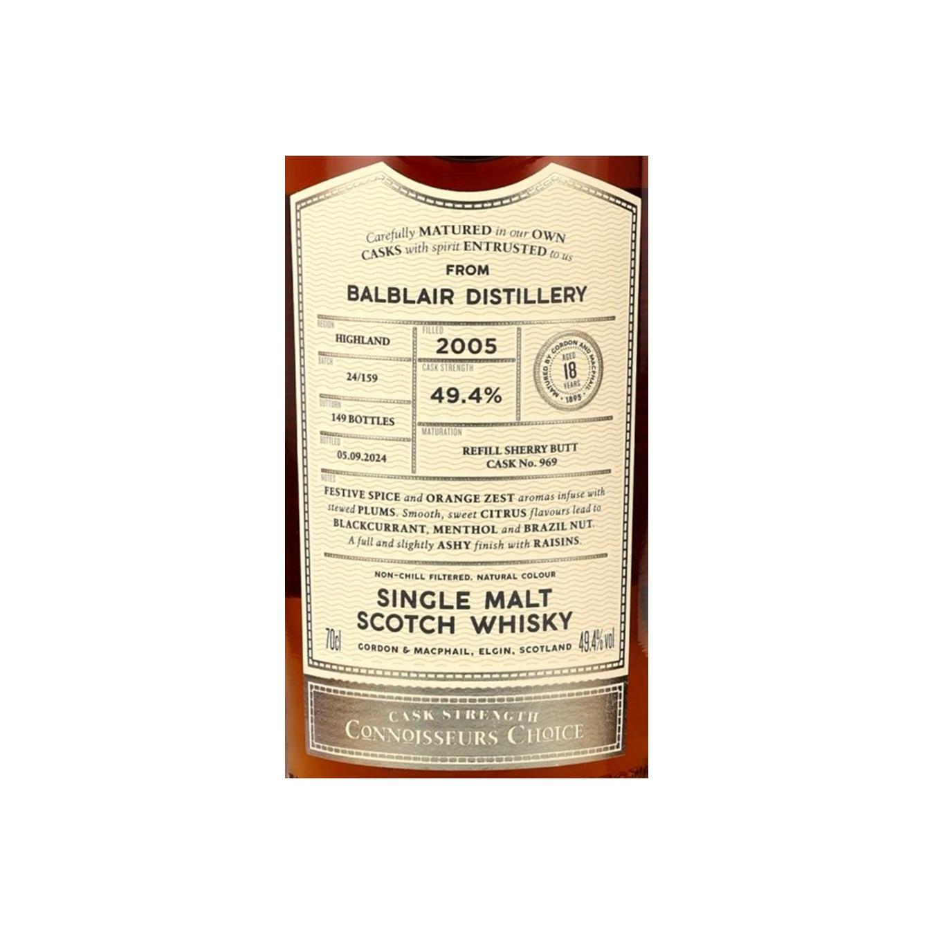 Balblair Connoisseurs Choice - Cask Strength 2005 18 Years Single Malt Whisky 3