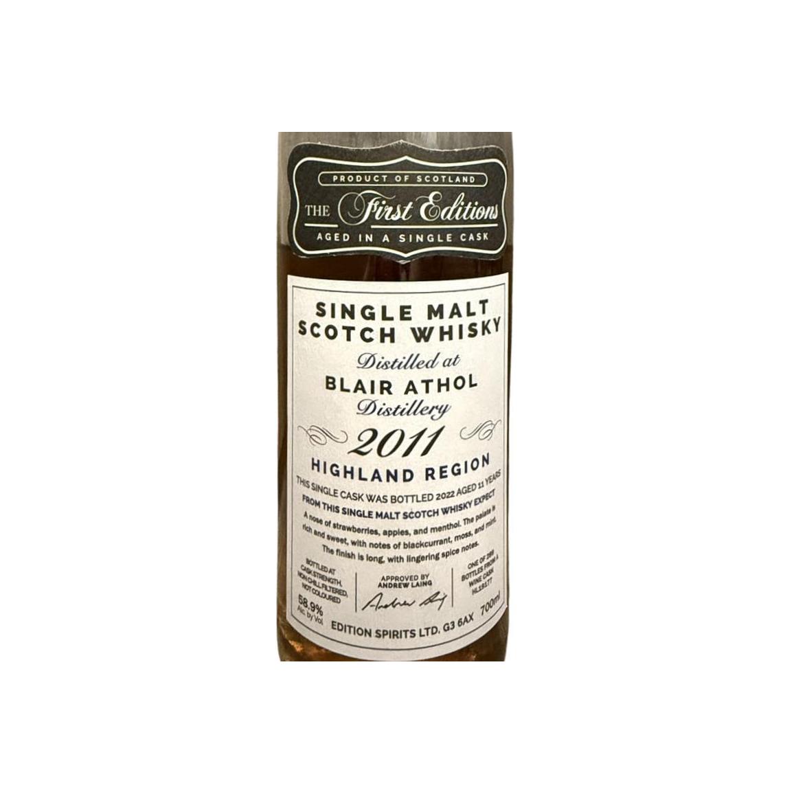 Blair Athol The First Editions 2011 11 Years Single Malt Whisky