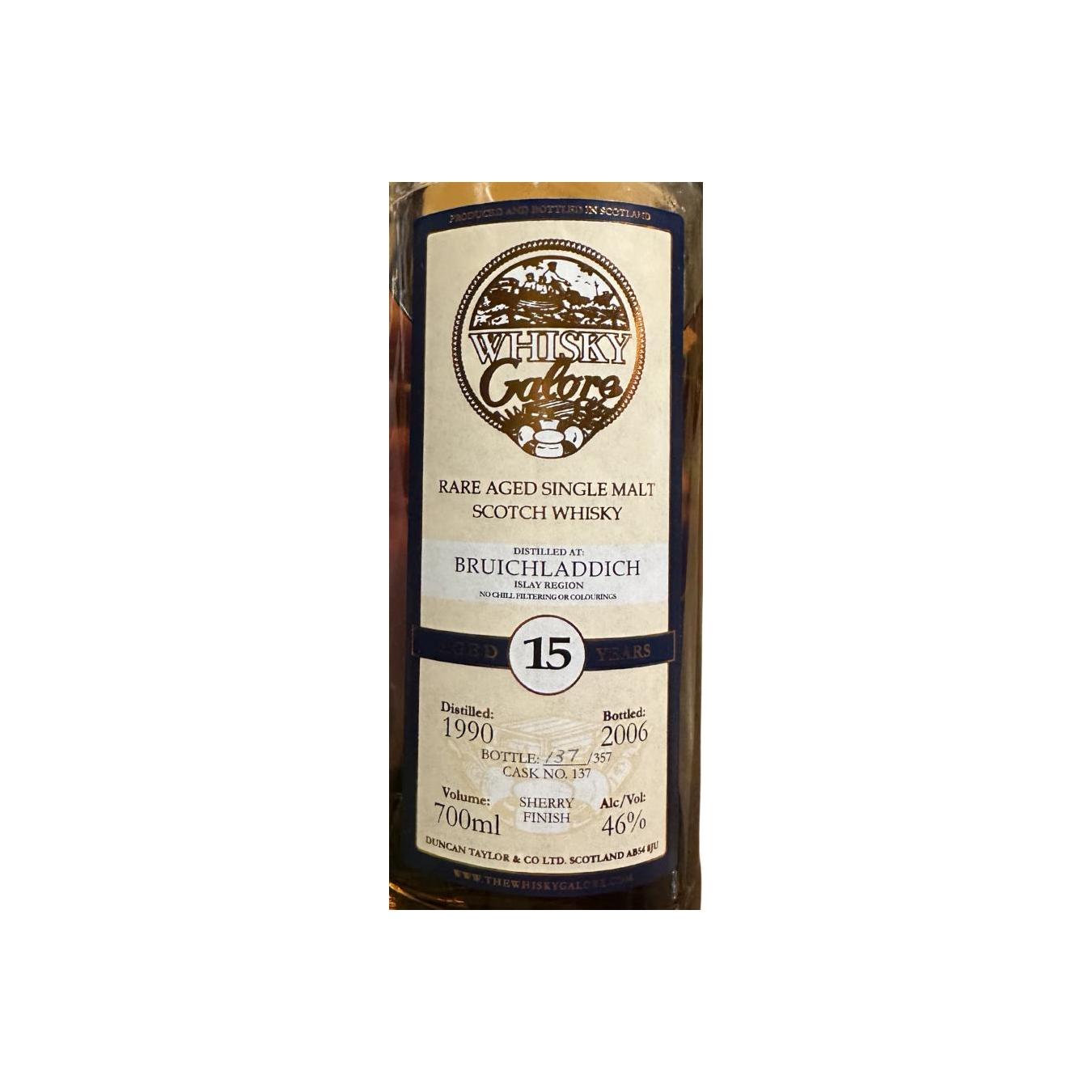 Bruichladdich 15 Years Single Malt Whisky