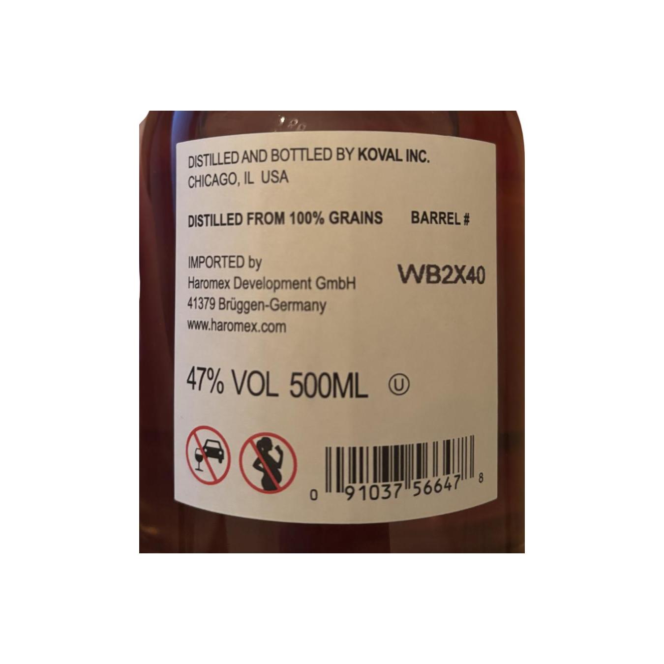 Koval Single Barrel Bourbon Whisky 2