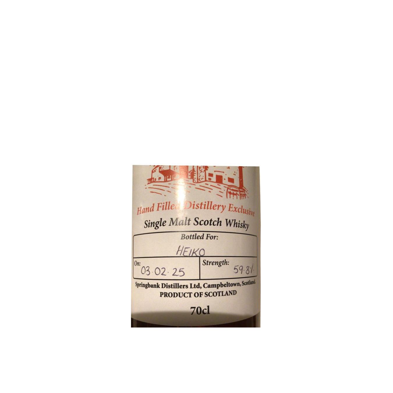 Springbank Hand Filled Distillery Exclusive
