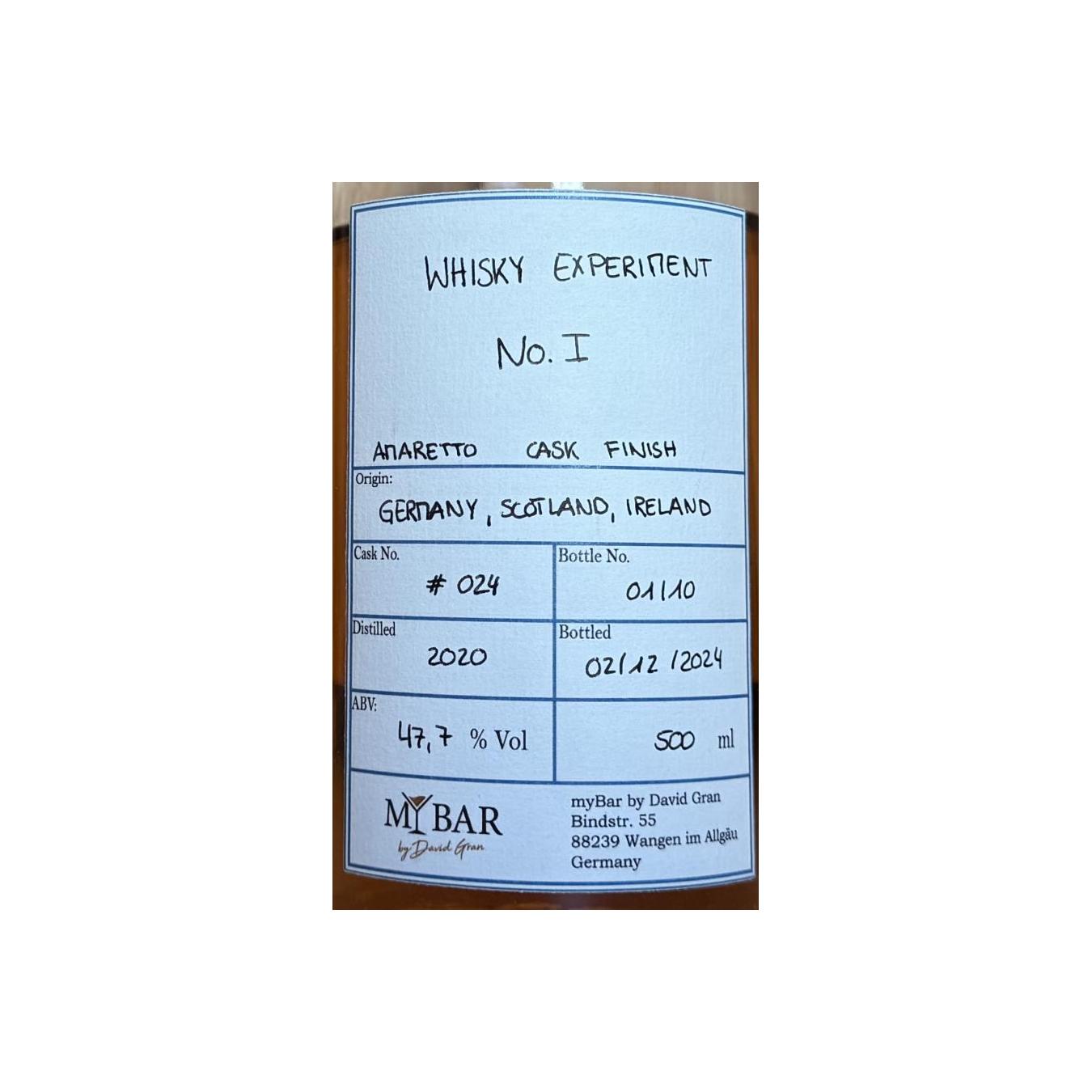 Whisky Experiment 2020 myBar