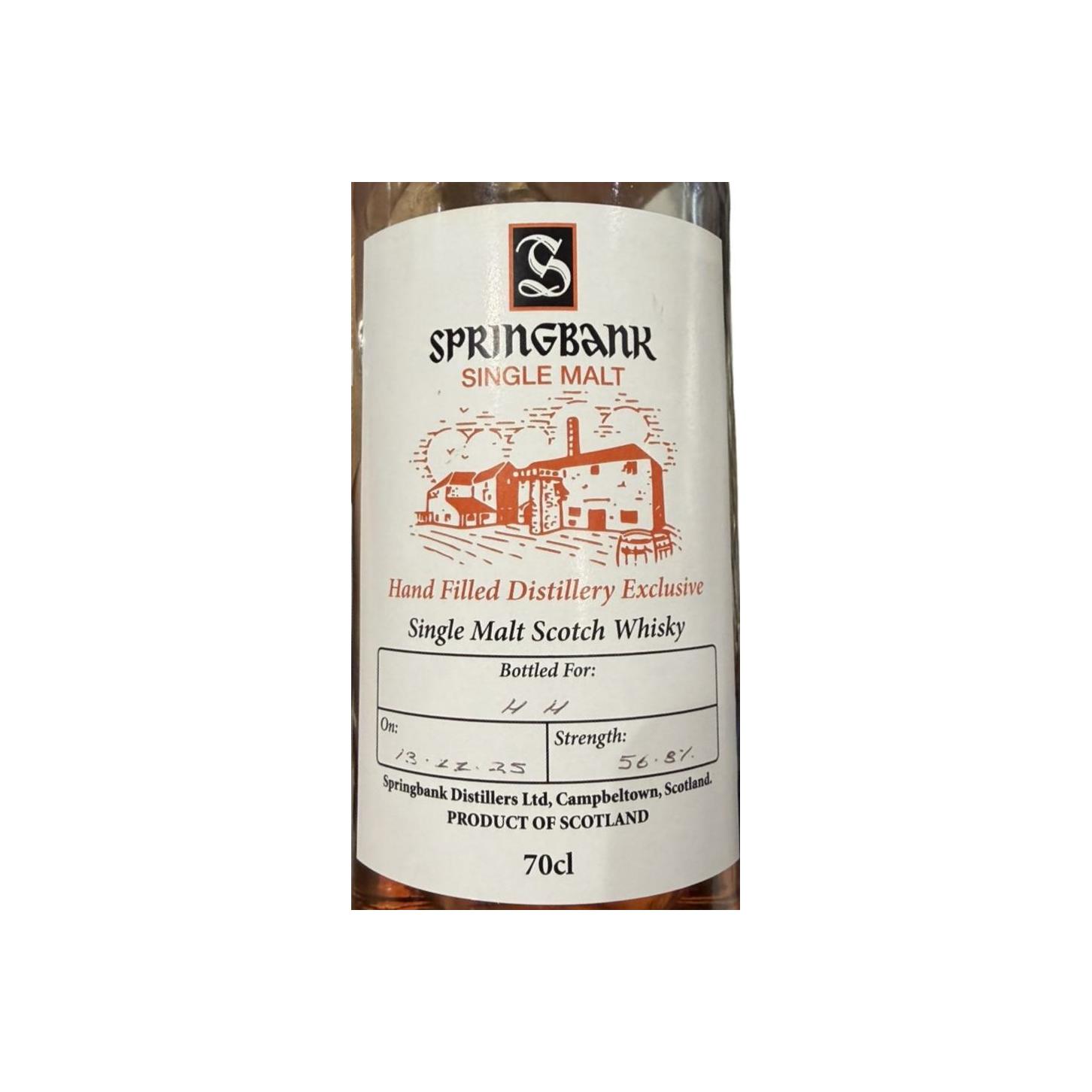Springbank Hand Filled Distillery Exclusive