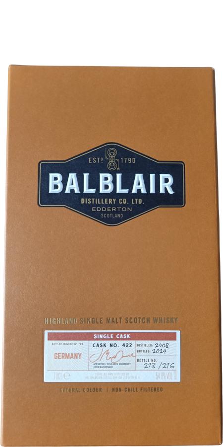 Balblair Single Cask Single Malt Whisky 2