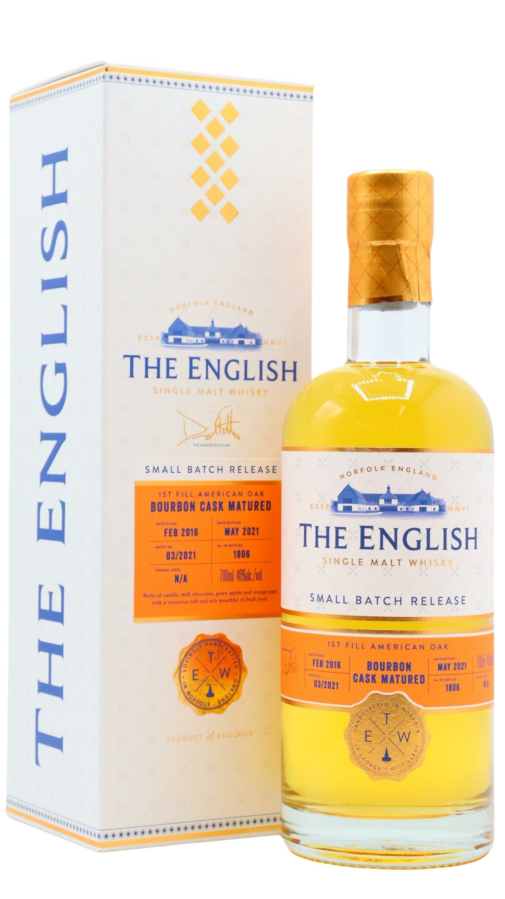 The English 2016 5 Years Single Malt Whisky
