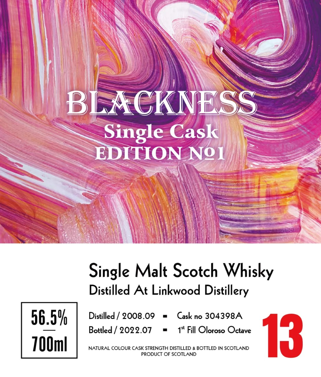 The Liquoree(LIQ) 2008 Blackness No.1 13 Year Old Single Malt Sotch Whisky 2
