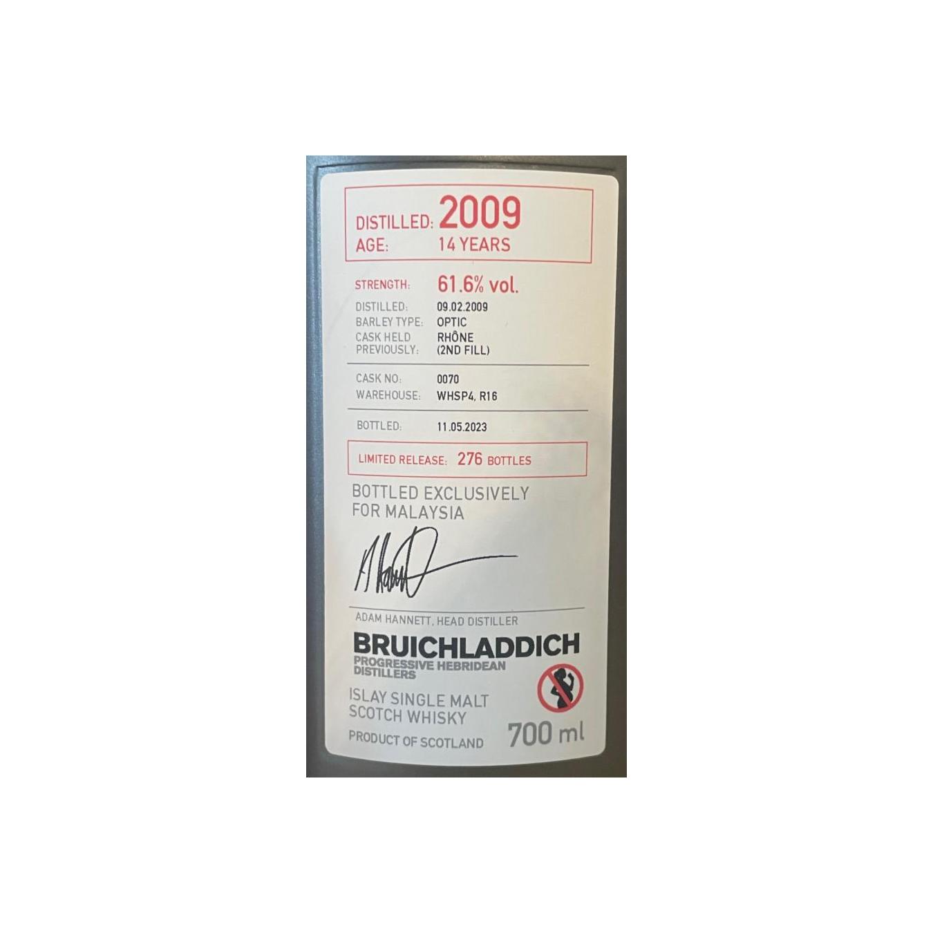 Bruichladdich 2009 14 Years Single Malt Whisky 2