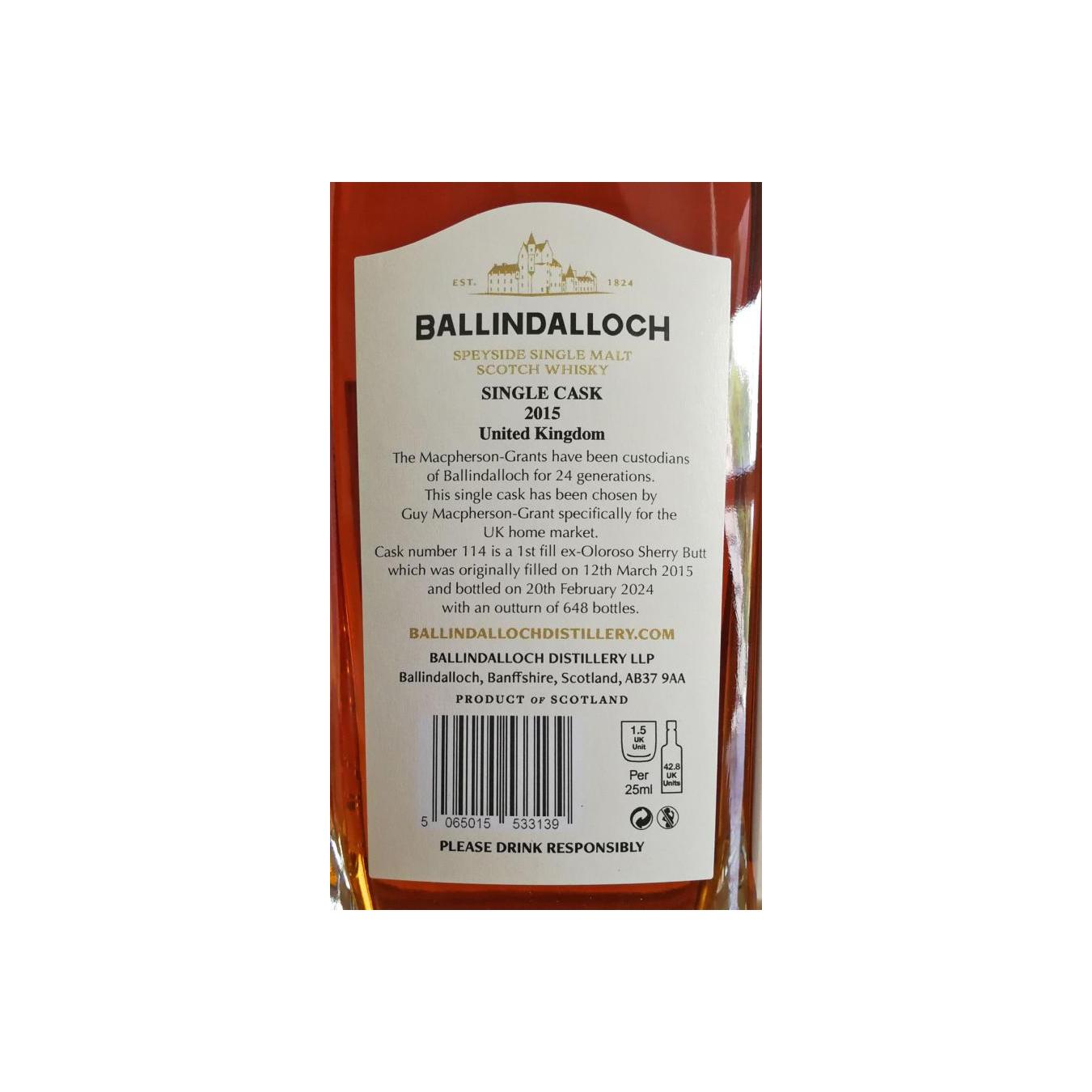 Ballindalloch 2015 8 Years Single Malt Whisky 4