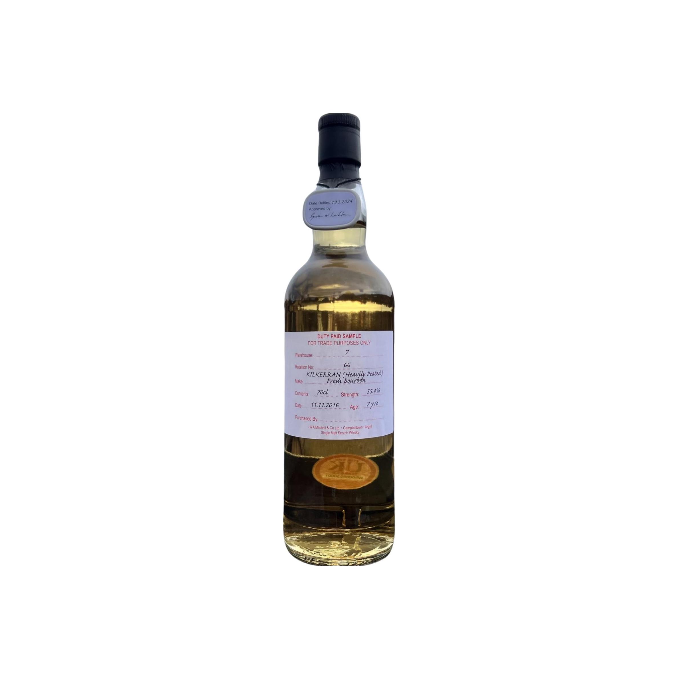 Kilkerran Duty Paid Sample - For Trade Purposes Only 2016 7 Years Single Malt Whisky