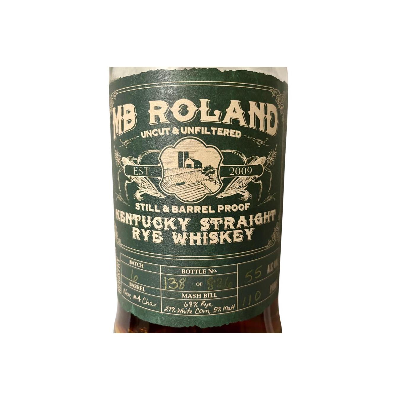 MB Roland Kentucky Straight Rye Whiskey